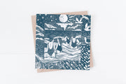 Into the Waves Card, swimming, seaside, friends, ocean, blue