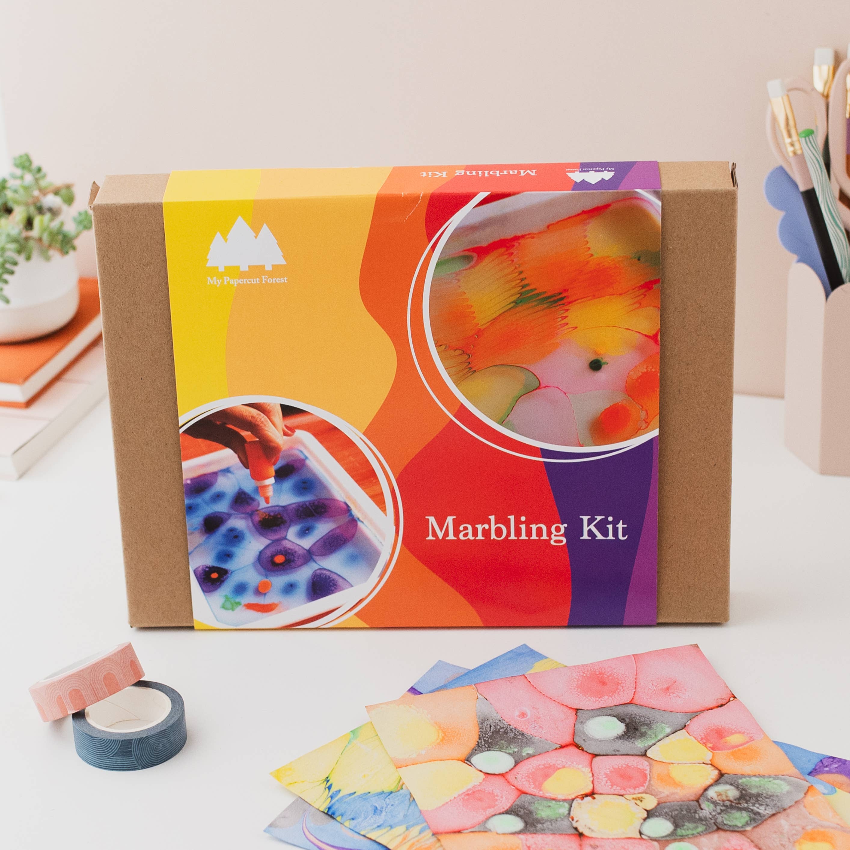 Marbling paint art Kit,  printing DIY craft kit