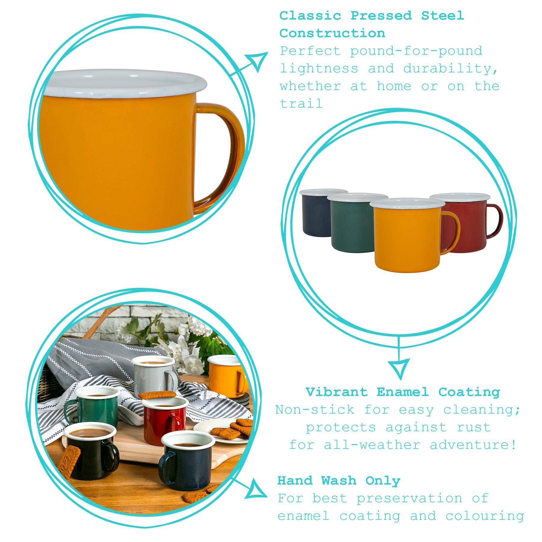 Argon Tableware Coloured Enamel Mug - 375ml - Red