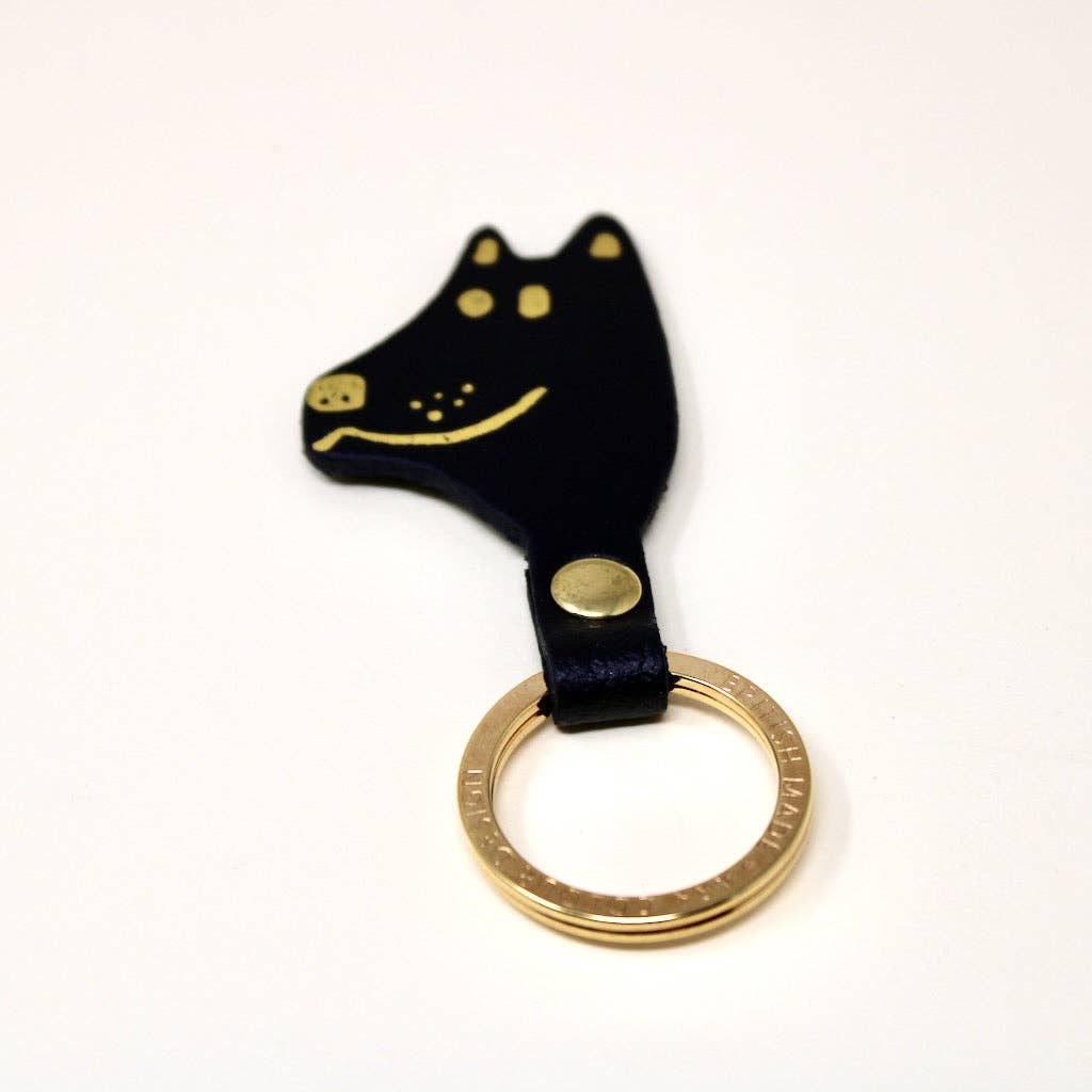 Dog Head Key Fob: Cream
