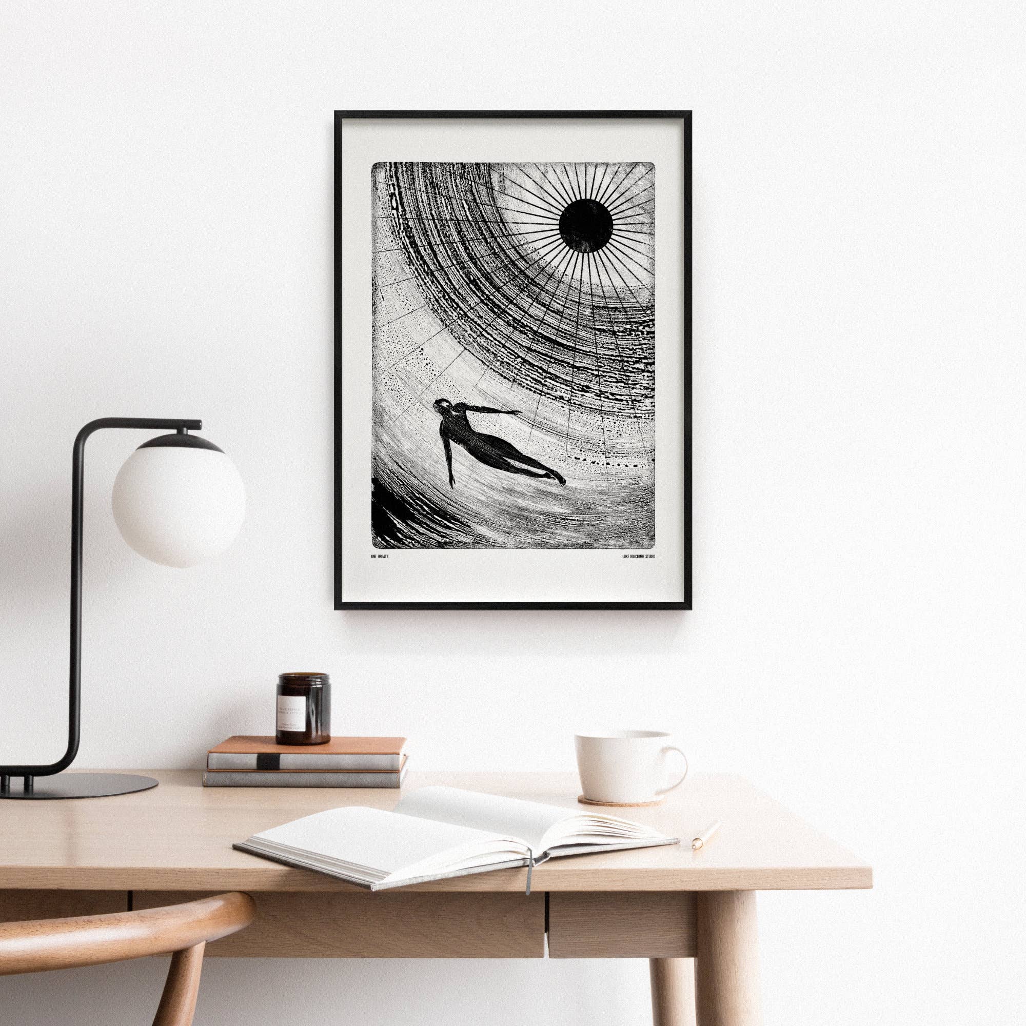 One Breath, Digital Print (A4, A3) Ocean Wild Swim Summer: A3