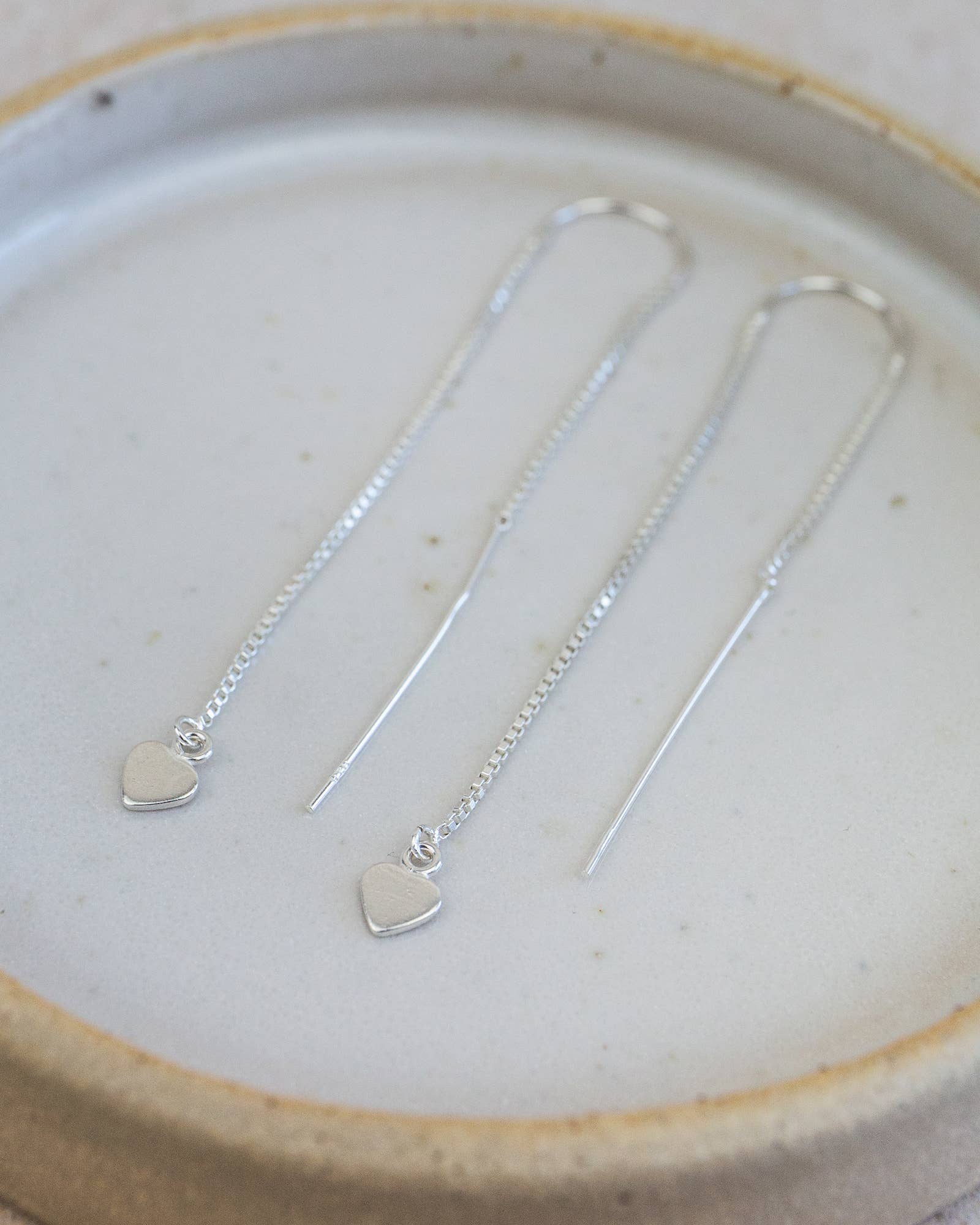 Sterling Silver Threader Earrings With Charms: Teardrop