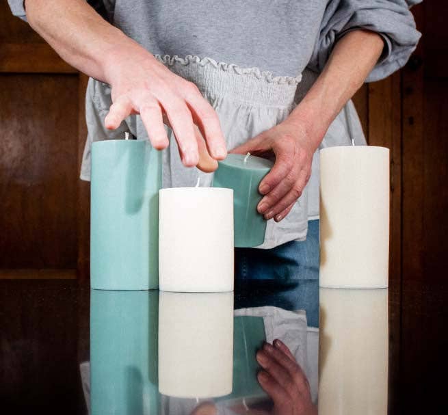15 cm Tall SOLID Pearl White Pillar Candle: 6