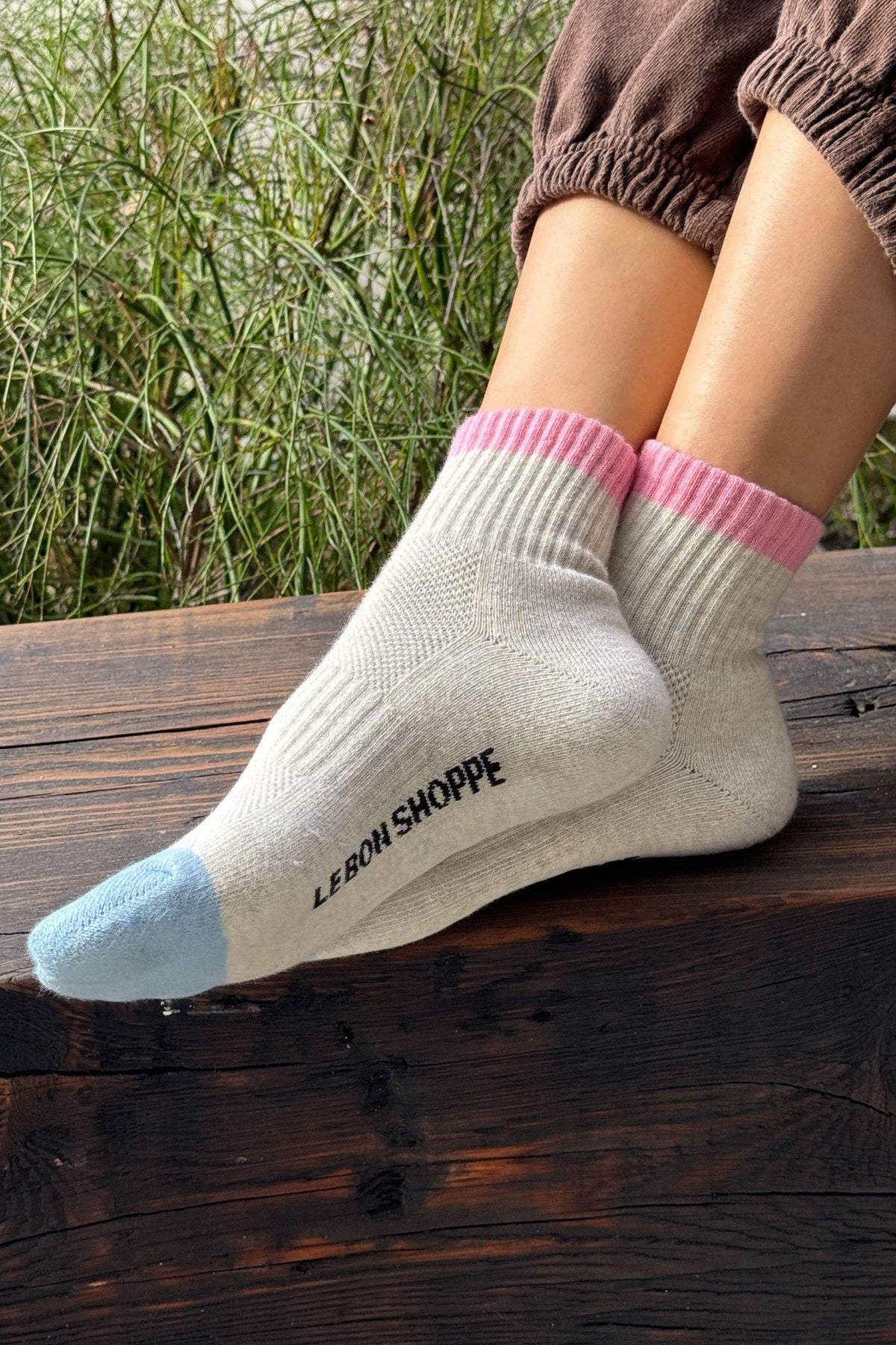 Color Block Girlfriend Socks : Yellow Blue