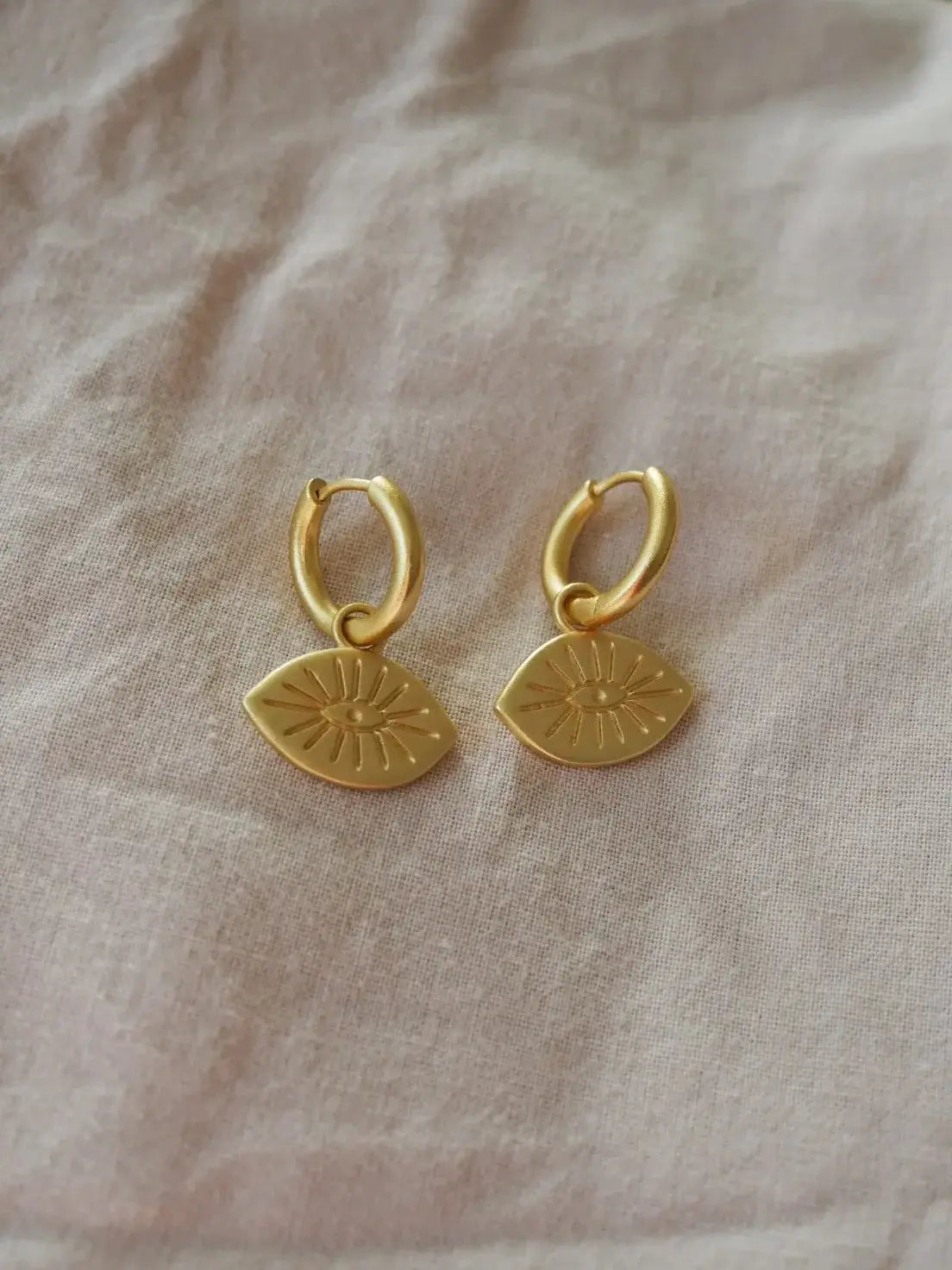 Third Eye Gold Charm Earrings