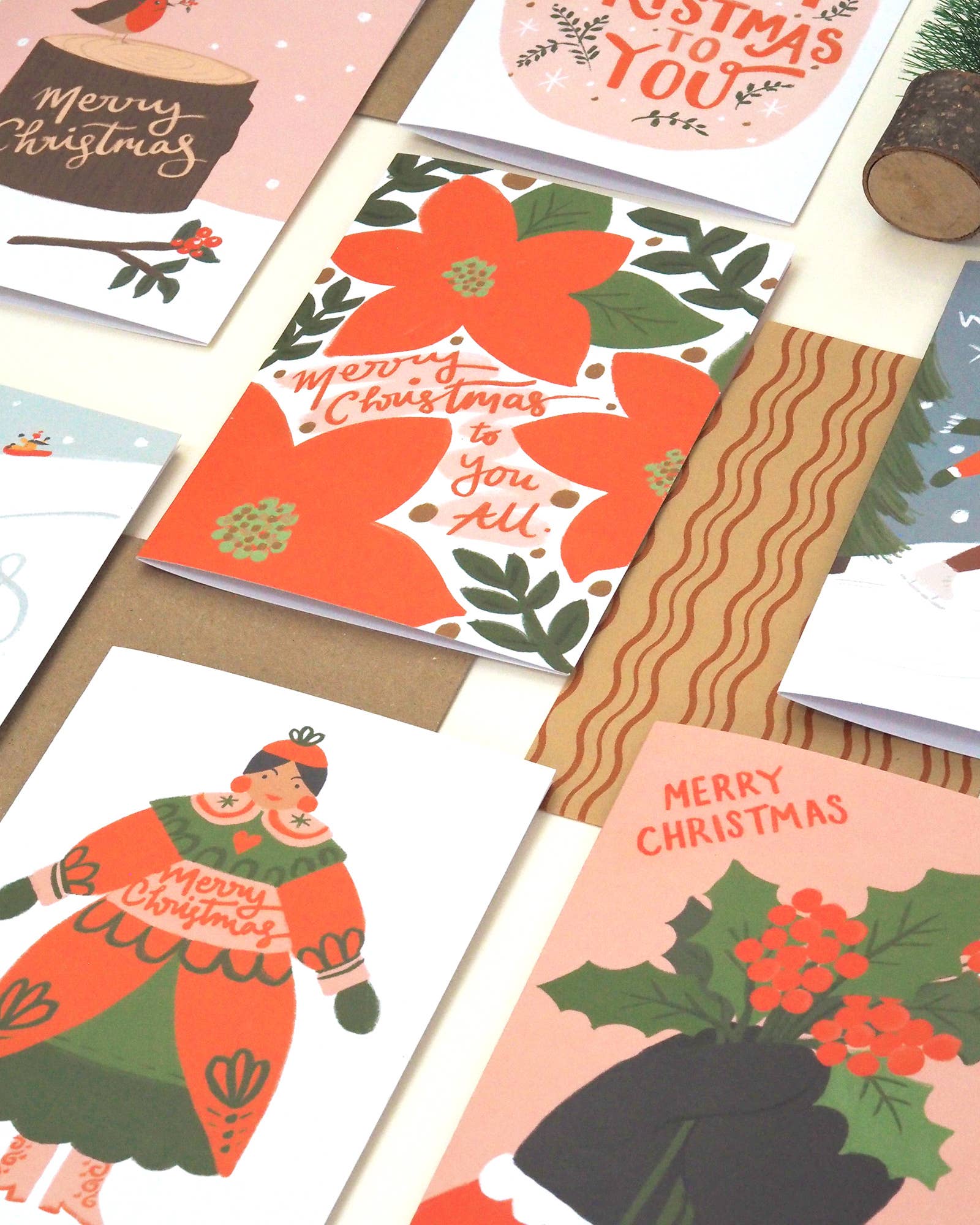 Colourful Christmas Tree Forest Christmas Card