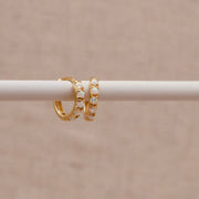 Gold Opal Huggie Hoops: Pair