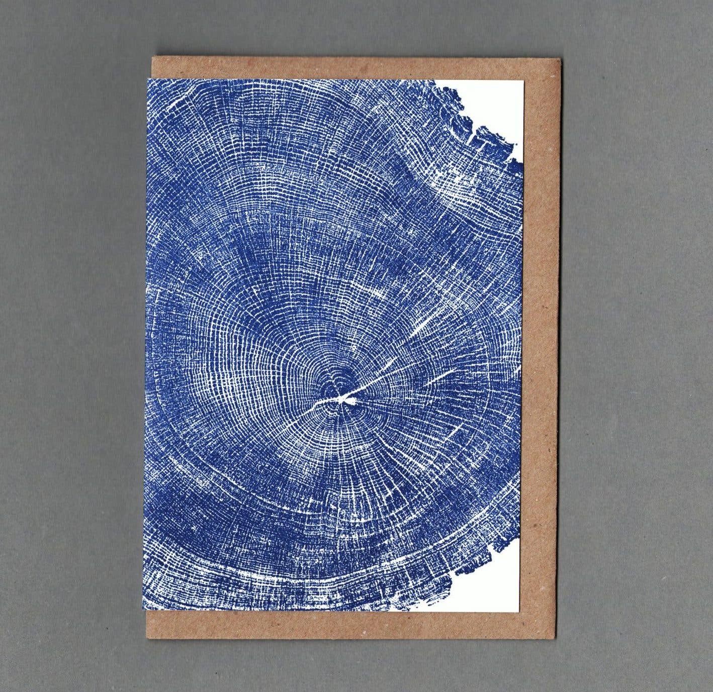 Blue Oak. Letterpress Greeting Card, Eco Friendly: Without cello