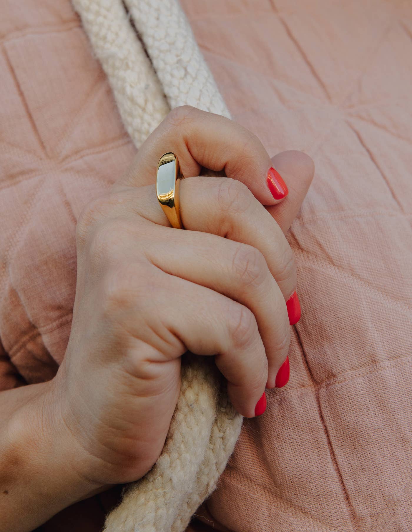 Gold Raised Fluid Ring, Waterproof: Small