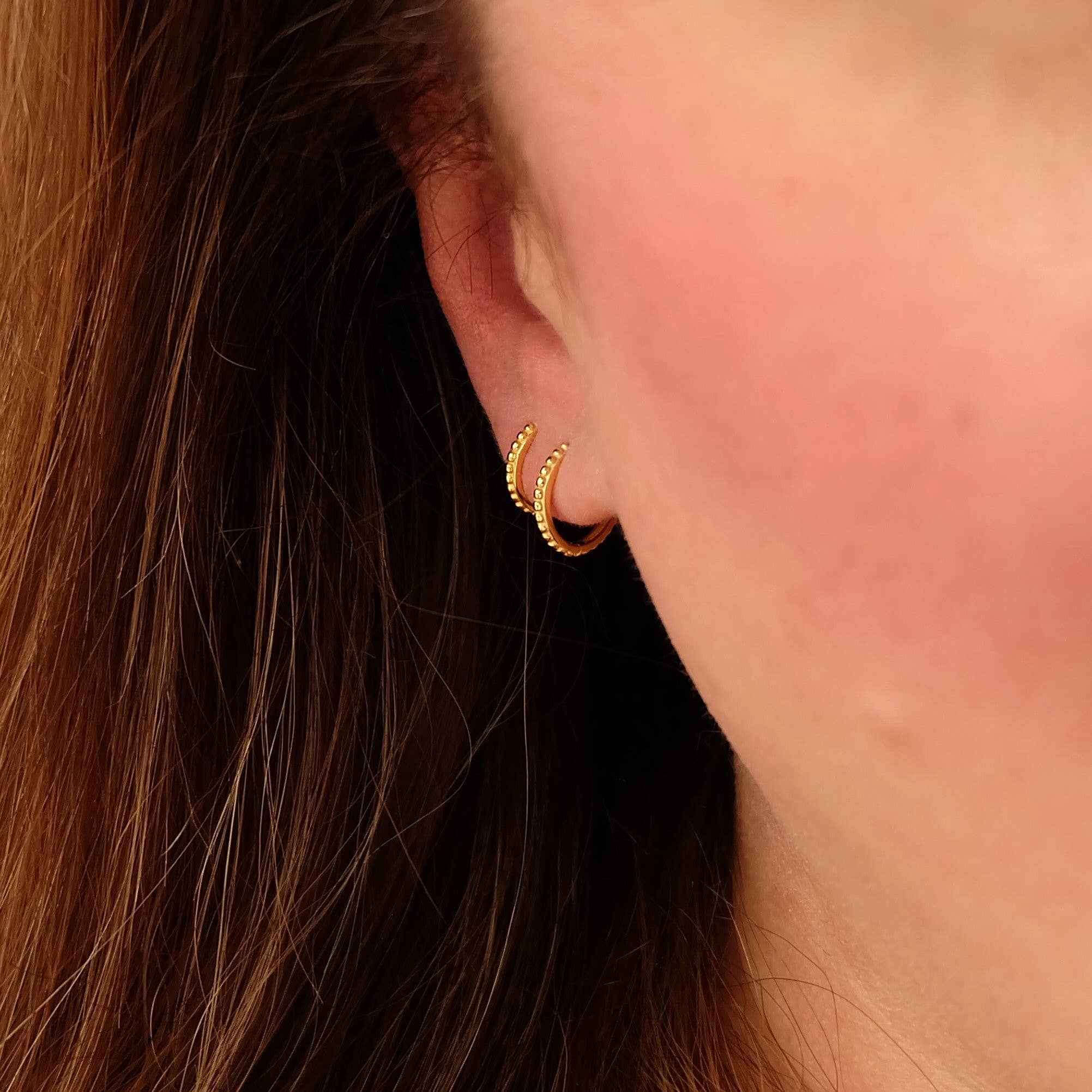 Vermeil Bobble Hoops Earrings: 9mm