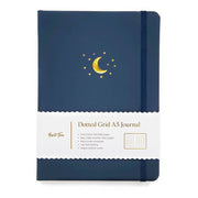 A5 Dot Grid Journal - Moon and Stars: Midnight Blue