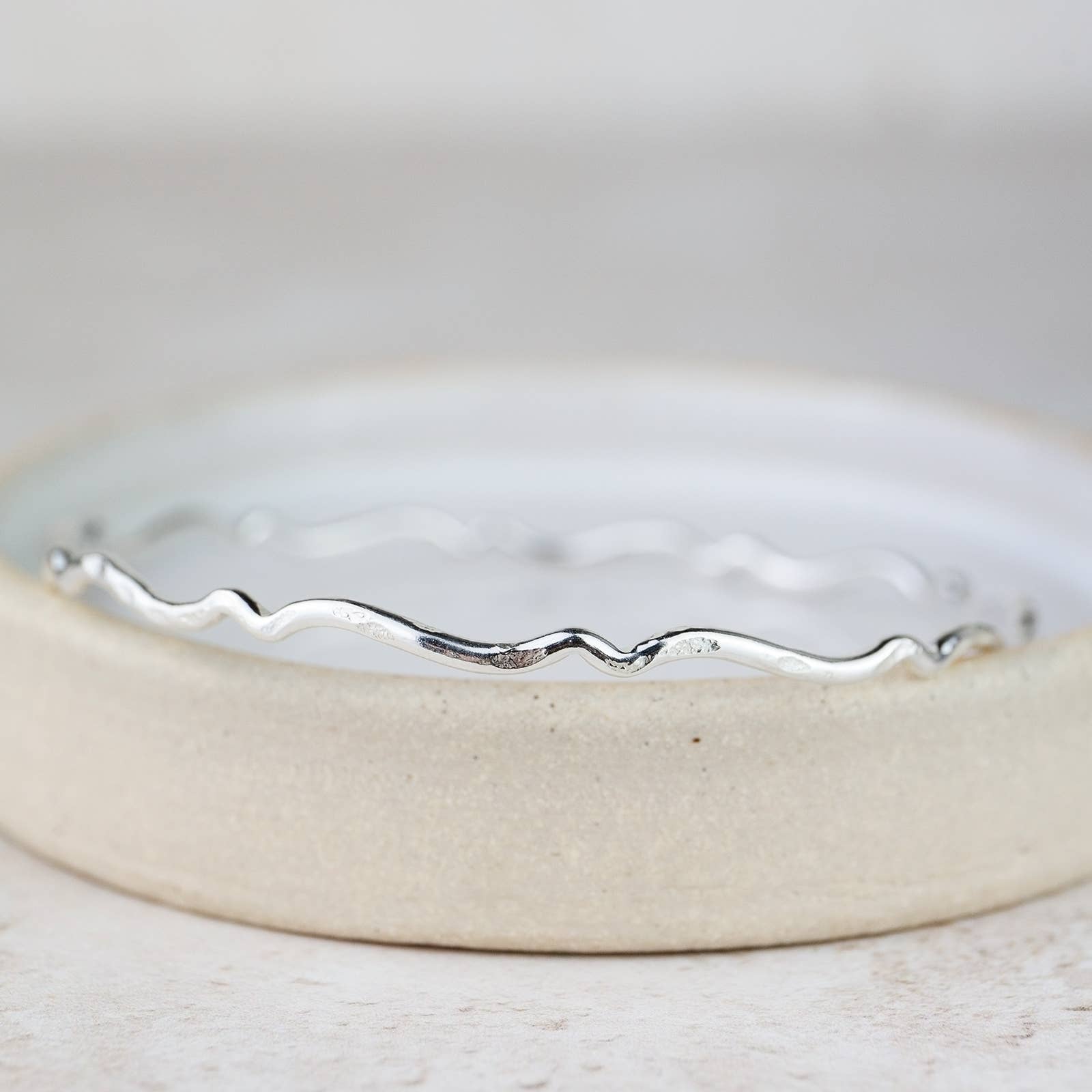 Sterling Silver Geo Scroll Bangle: 6.5cm