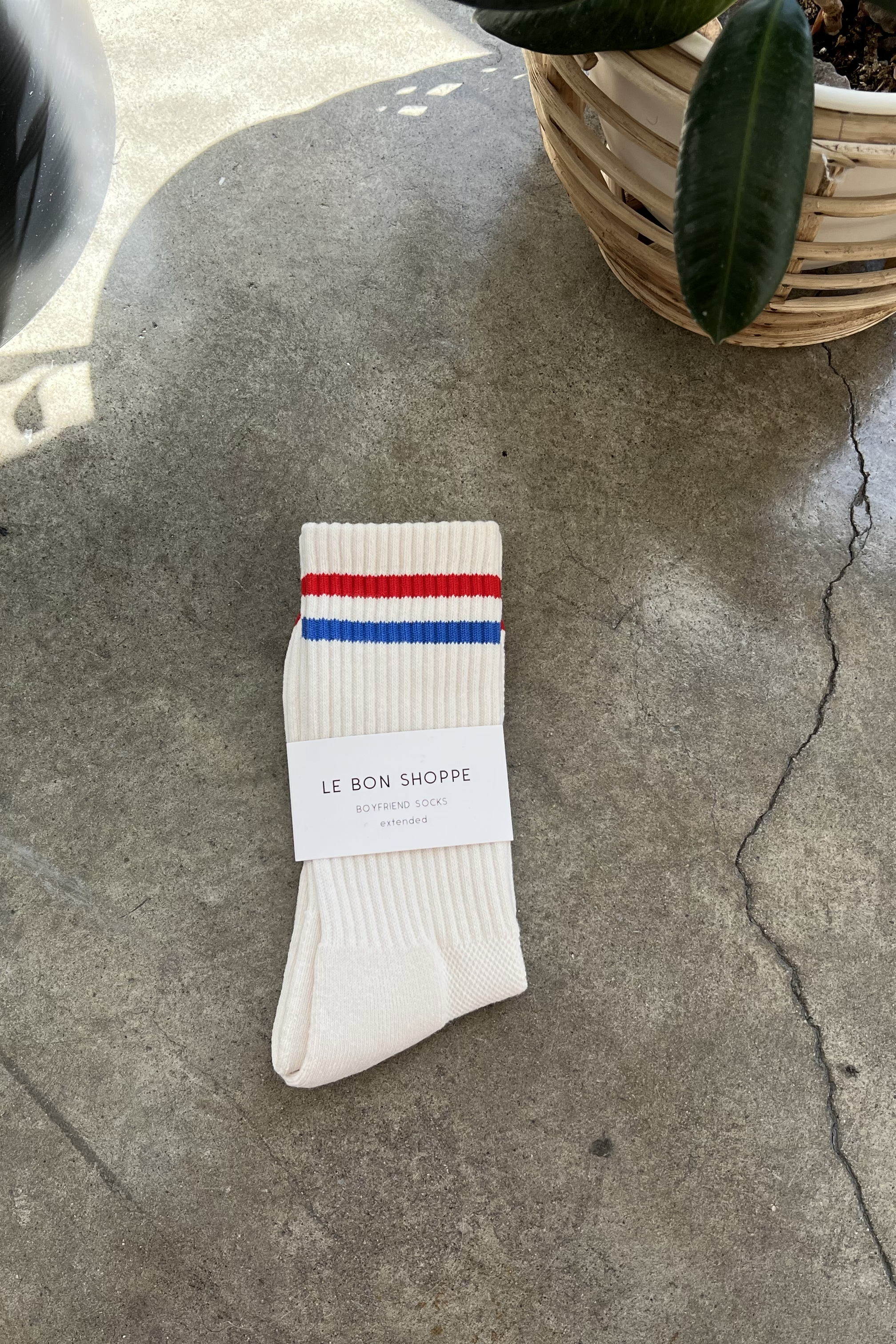 Extended Boyfriend Socks: Milk