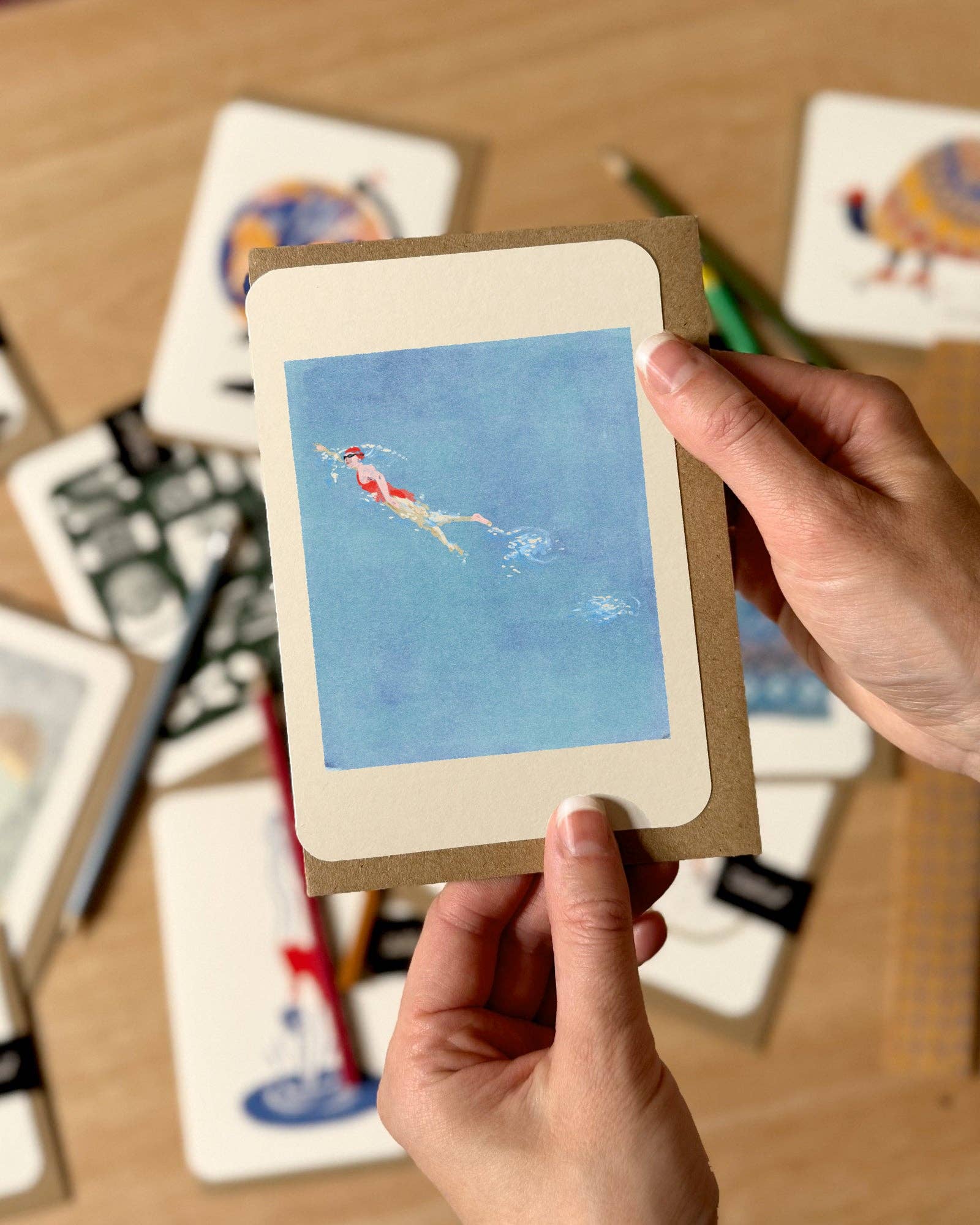Swatch Solo Swimmer Greetings Card