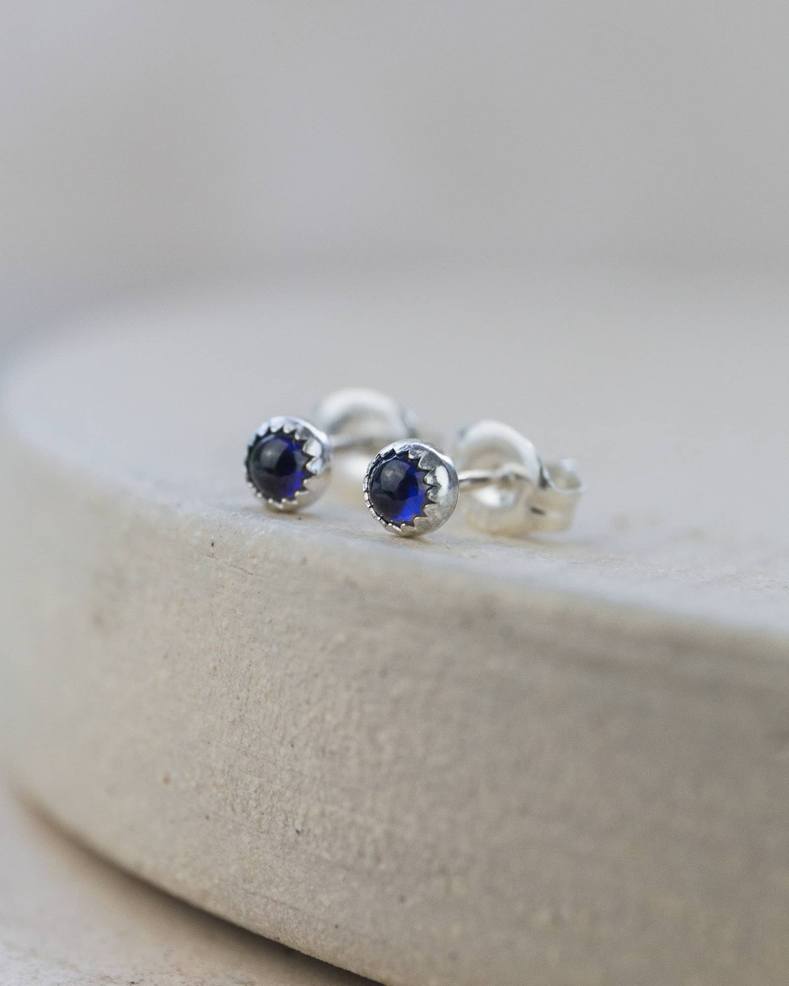 Sterling Silver Gemstone Mini Studs: Opal