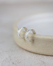 Sterling Silver Lace Huggie Hoops
