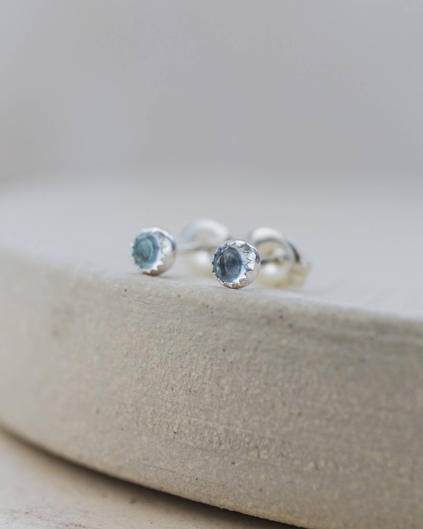 Sterling Silver Mini Gemstone Studs: Turquoise