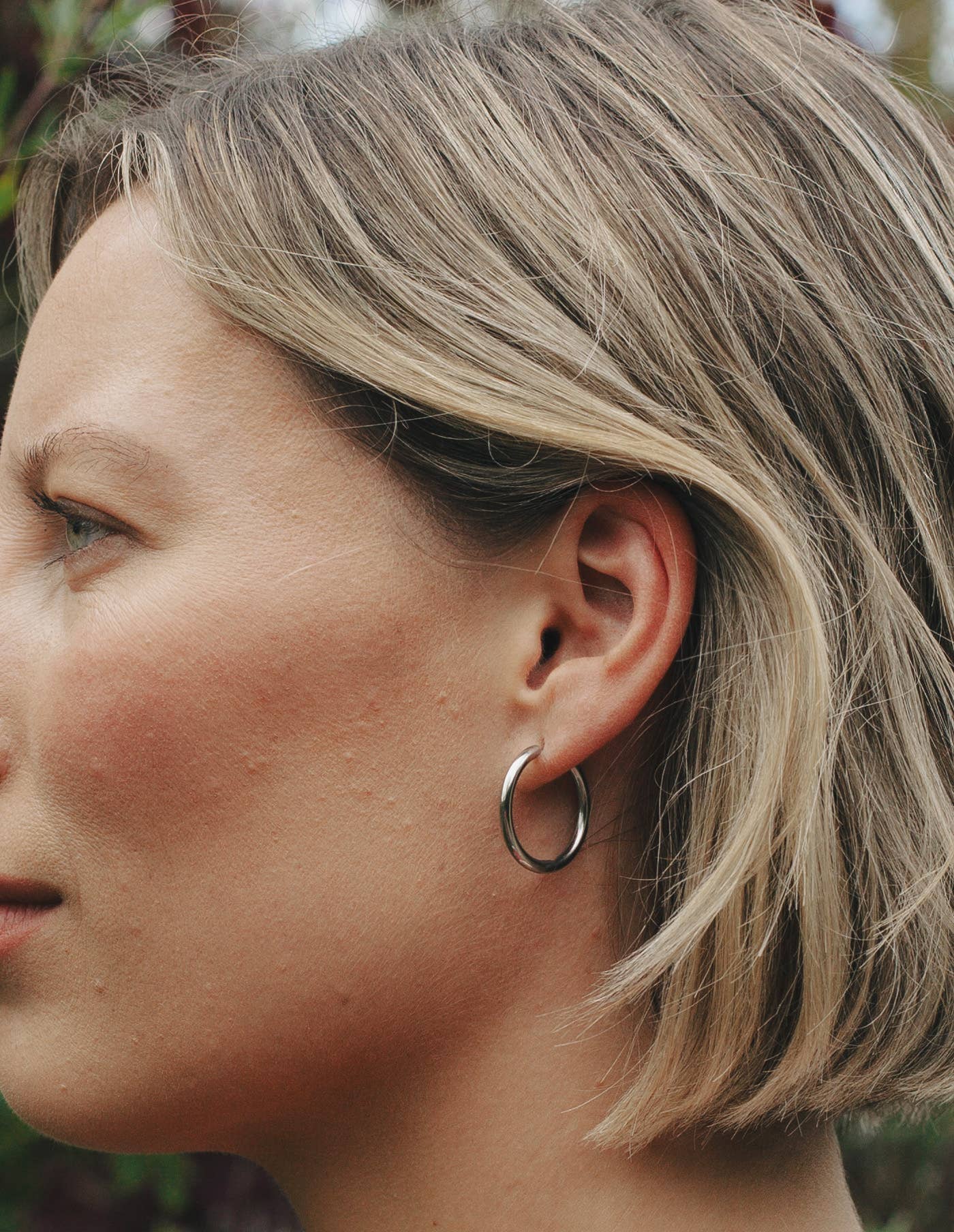 Silver Hoop Earrings - 2cm, Waterproof