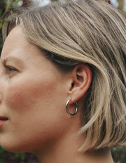 Silver Hoop Earrings - 2cm, Waterproof