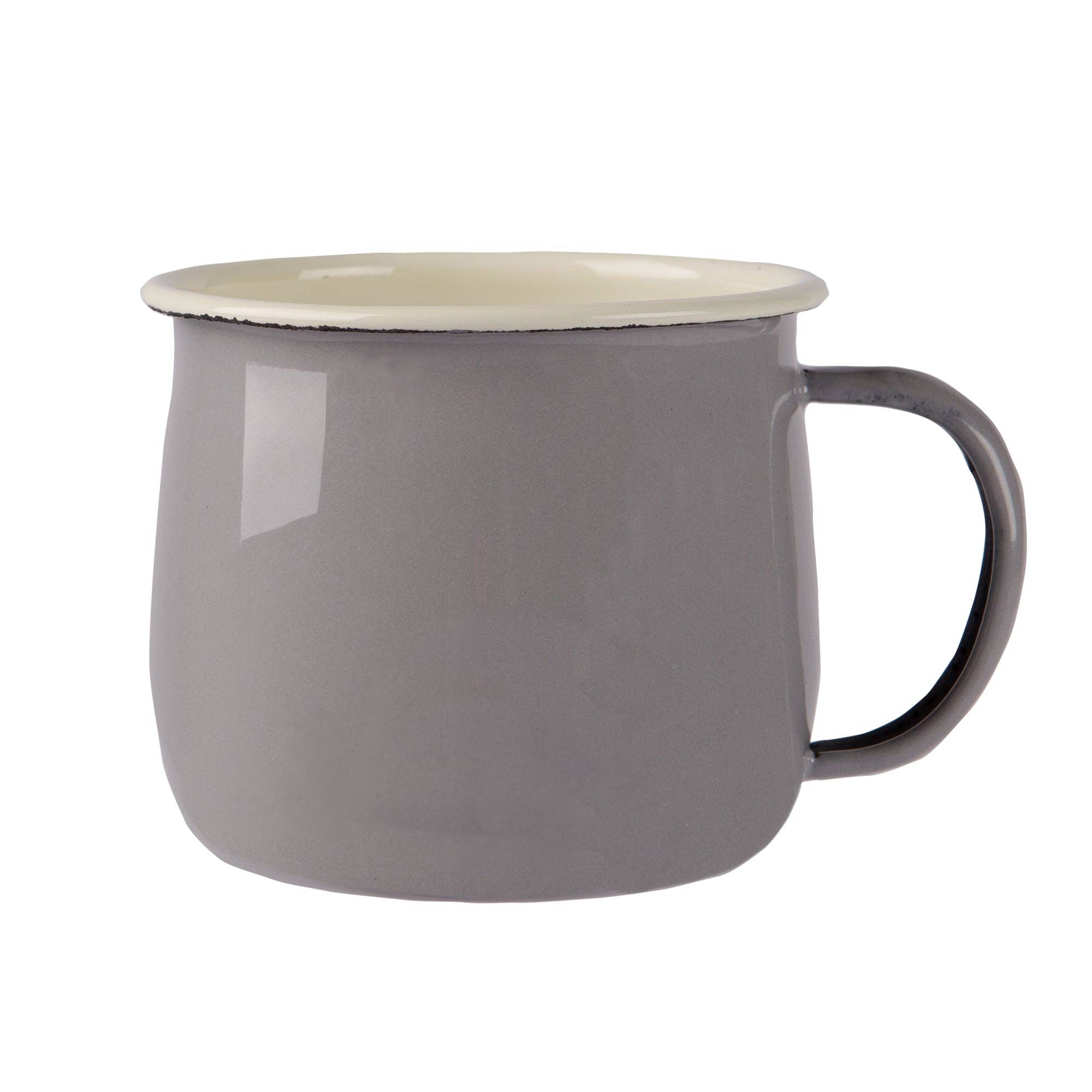 Argon Tableware Coloured Enamel Belly Mug - 375ml - Grey