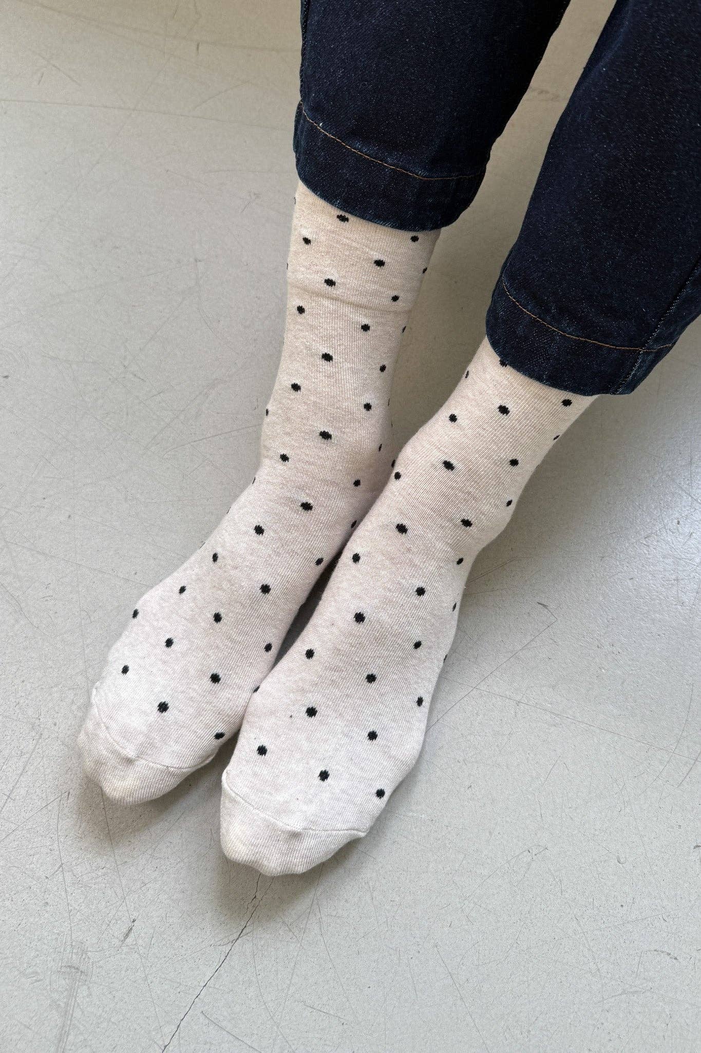 Patterned Sneaker Socks (wholesale): POLKA DOT - BLUE/NAVY