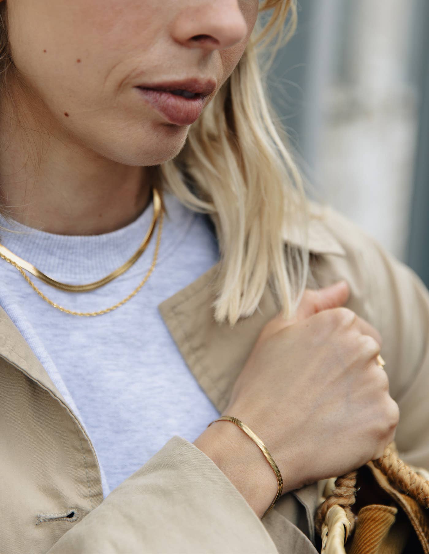 Gold Snake Chain Bracelet, Waterproof