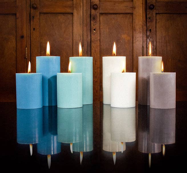 10cm Small SOLID Pearl White Pillar Candle: 6
