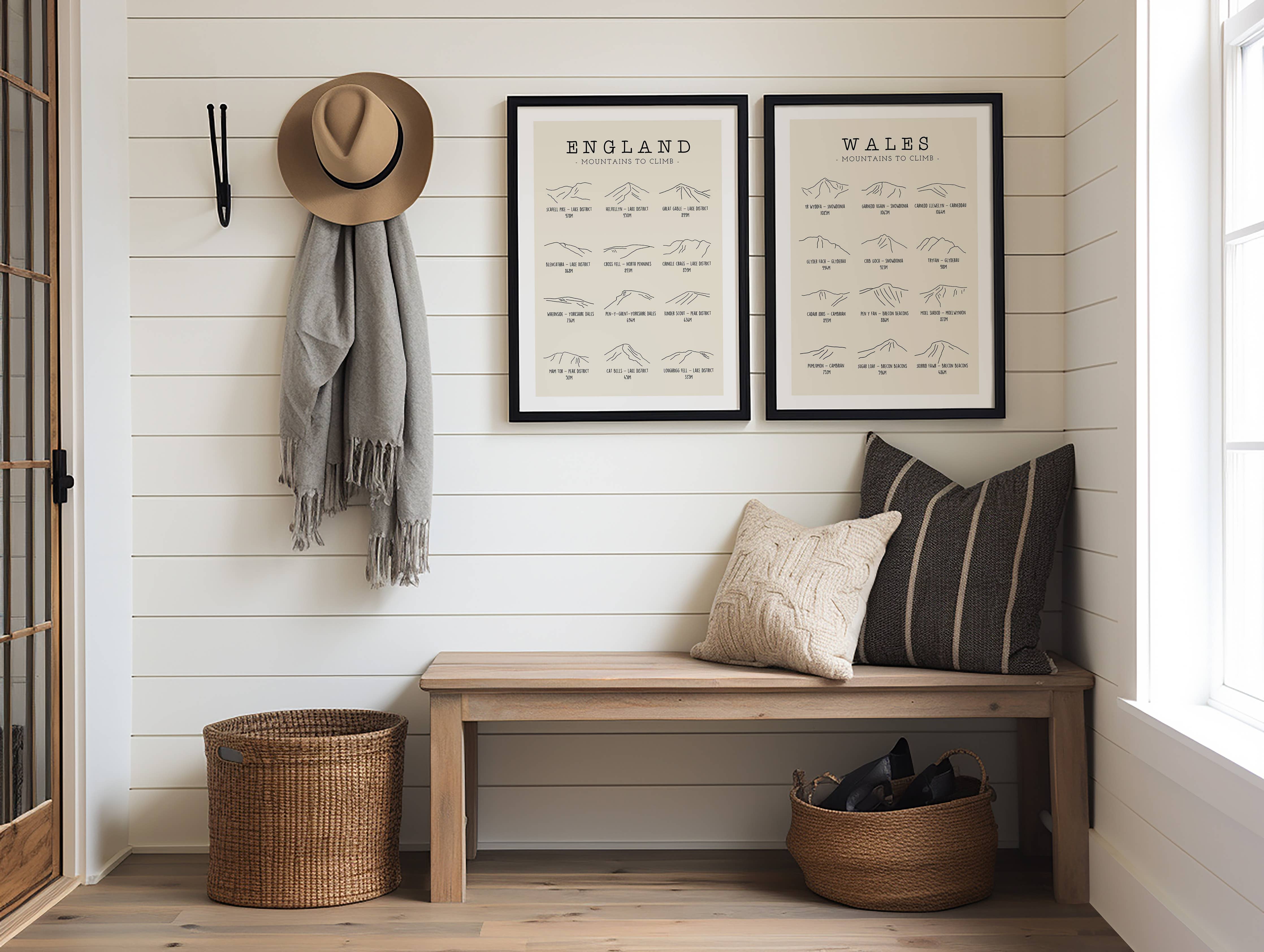 Wales Minimalist Mountain Line Art Print : A3