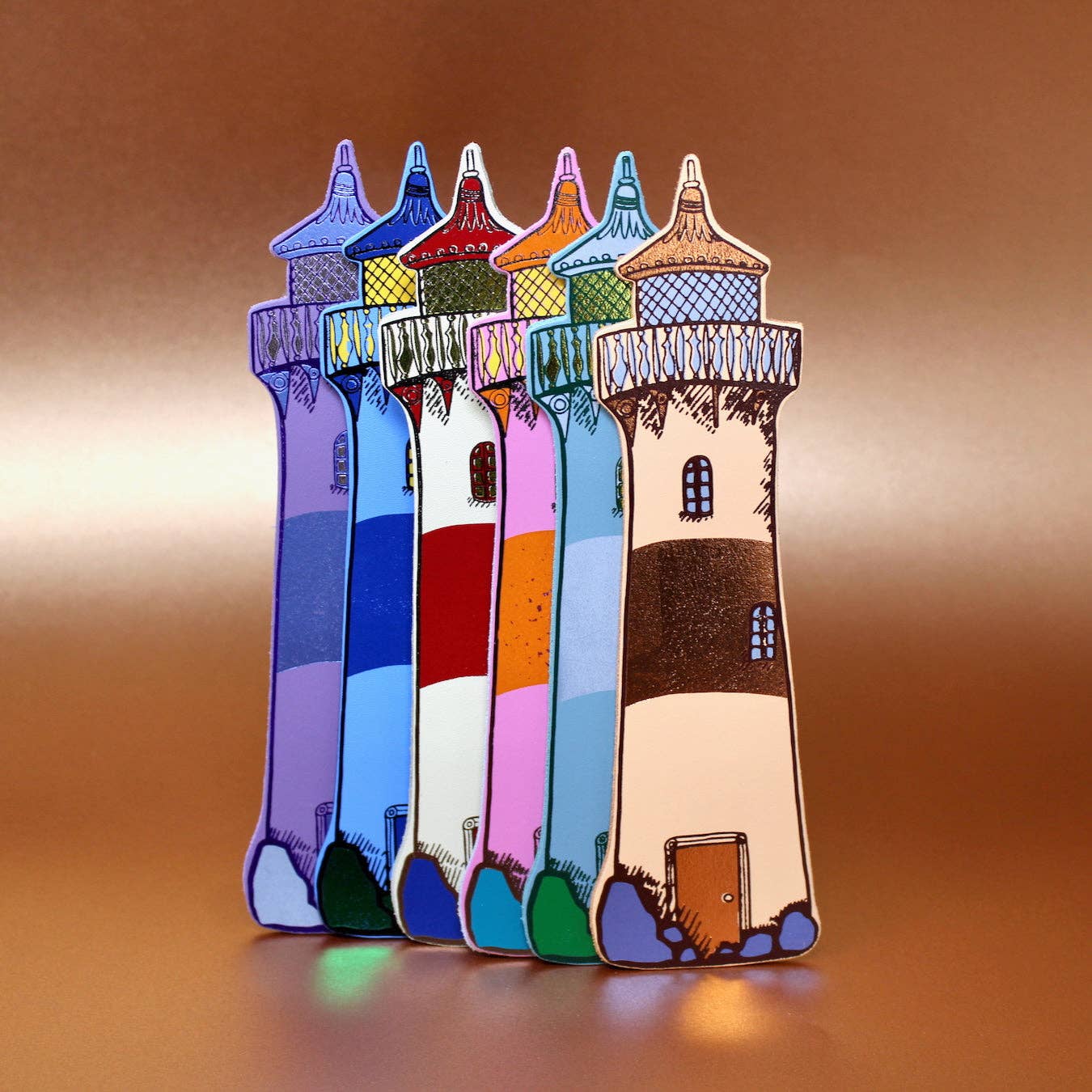 Lighthouse Bookmark: Peach