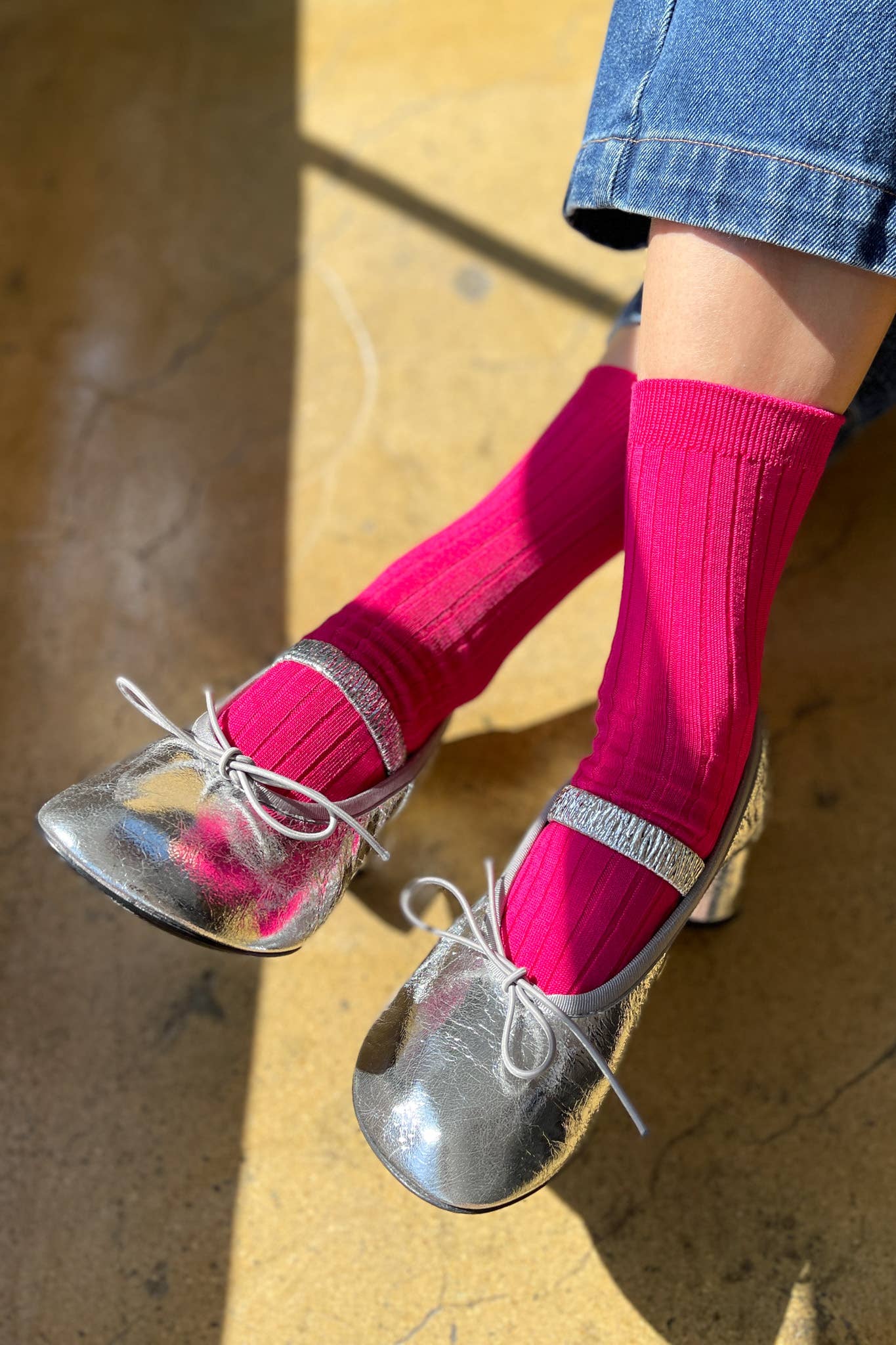Her Socks - Mercerized Combed Cotton Rib: Peacock