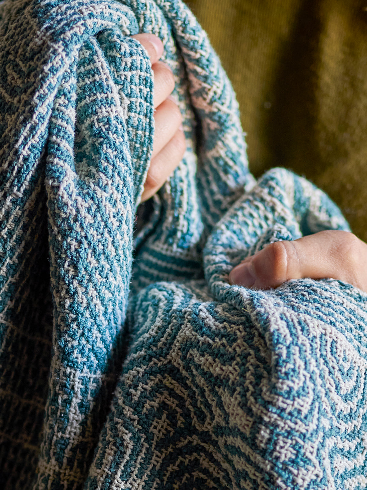 Bresso Throw - Blue, Mixed Fibres