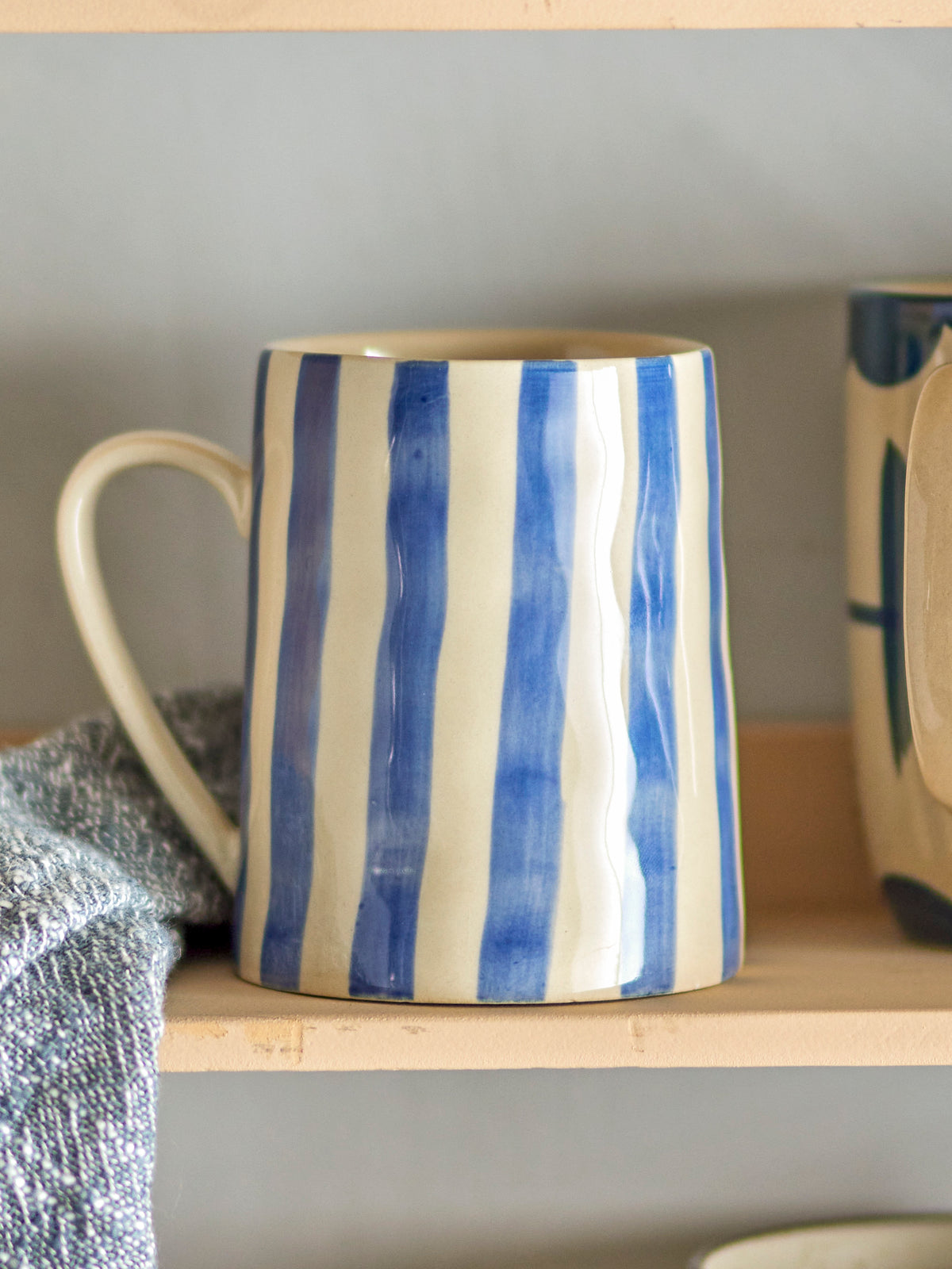 Begonia Mug - Blue Stripe