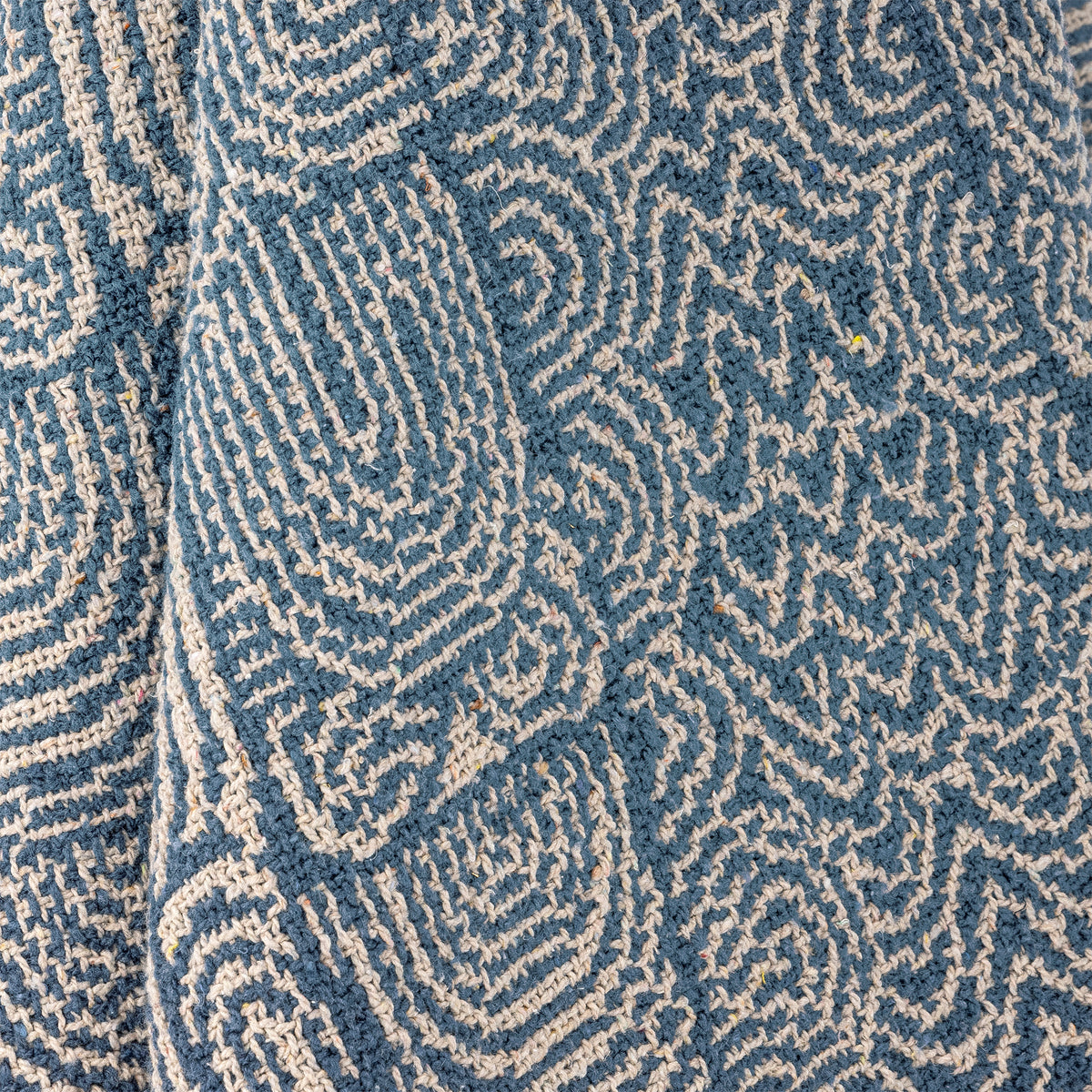 Bresso Throw - Blue, Mixed Fibres