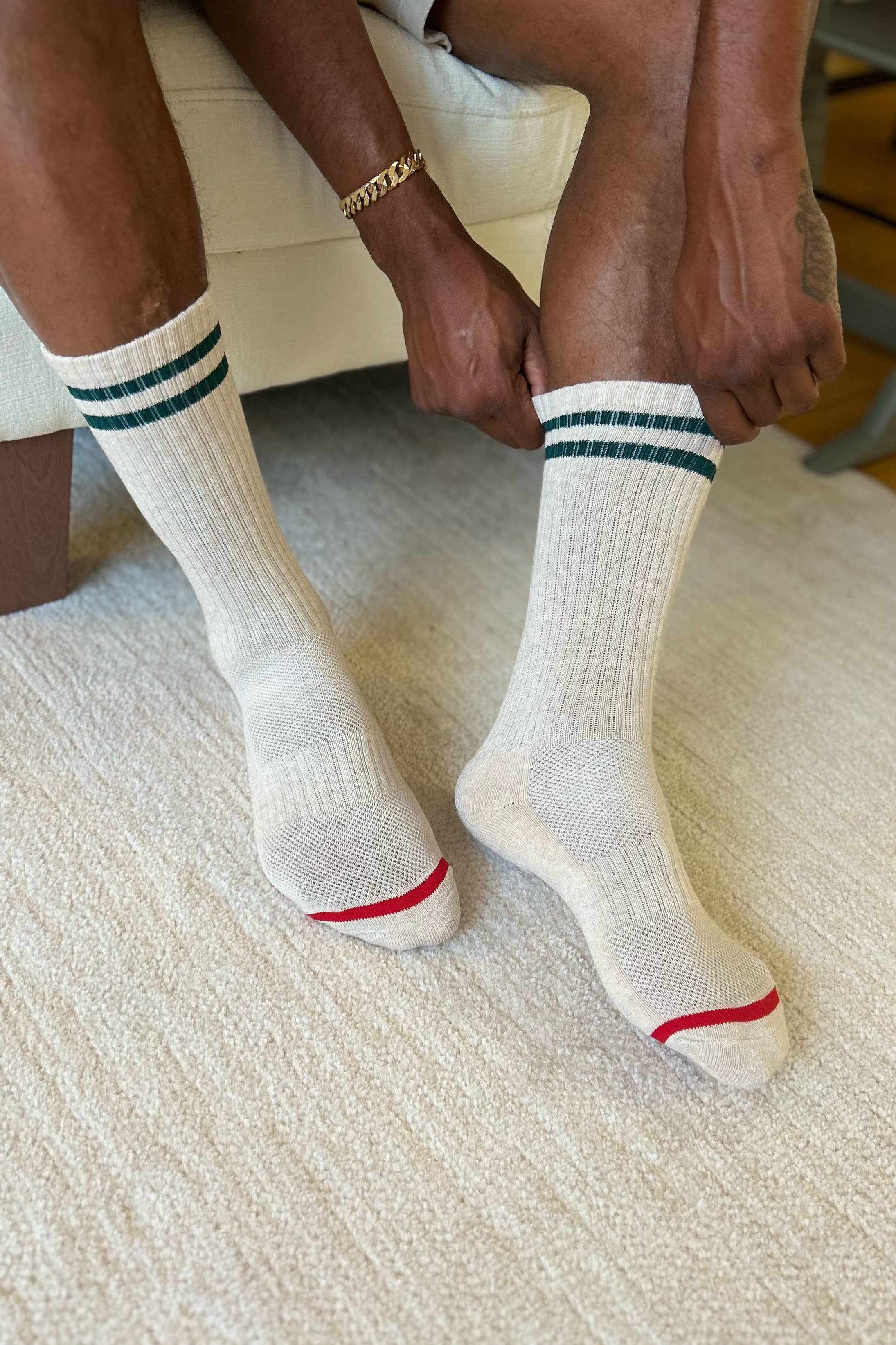 Extended Boyfriend Socks: Wood
