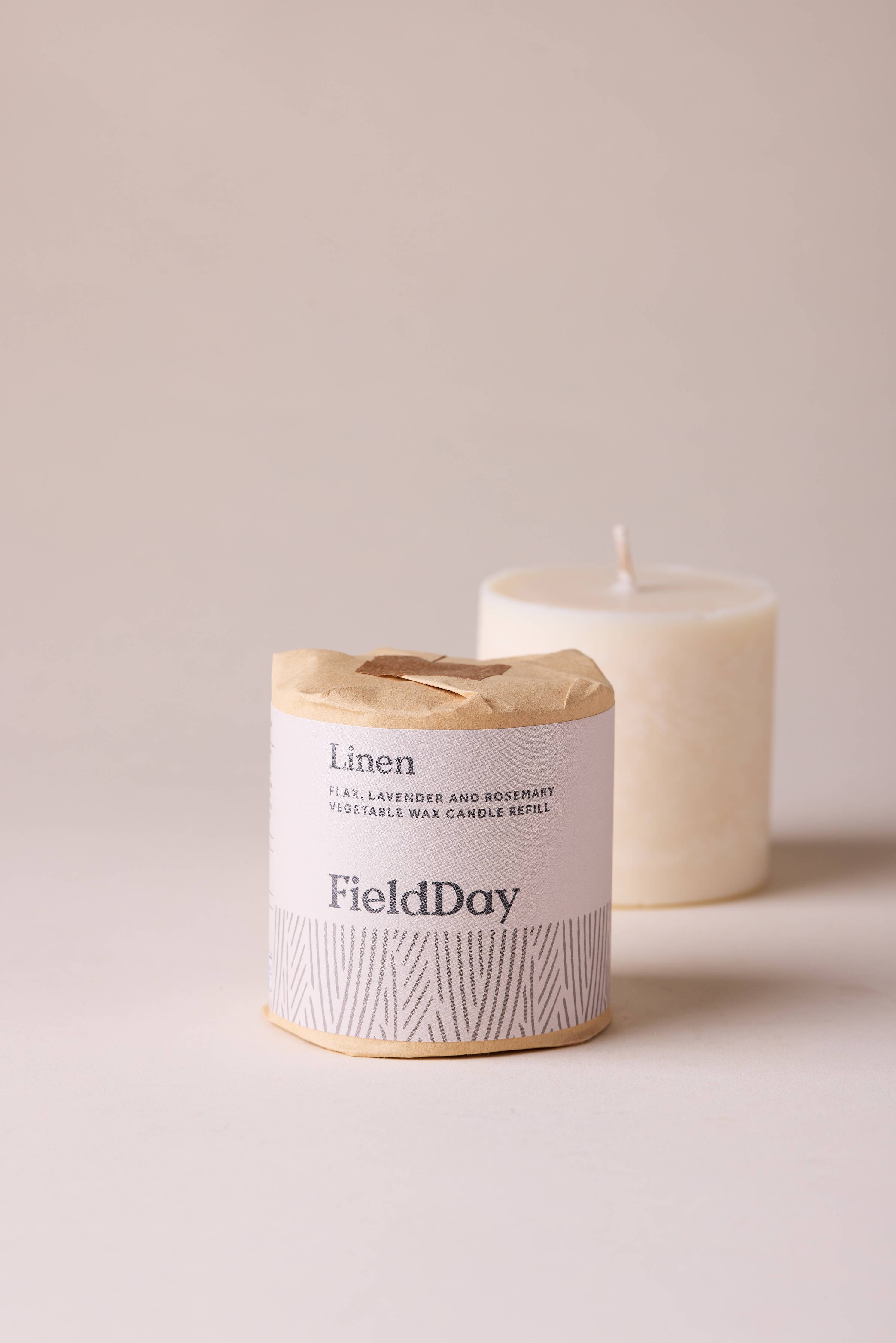 Linen Classic Vegetable Wax Stoneware Candle Refill