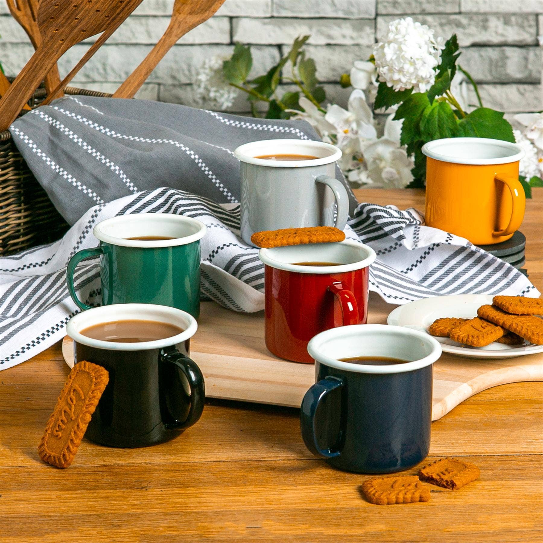 Argon Tableware Coloured Enamel Mug - 375ml - Red