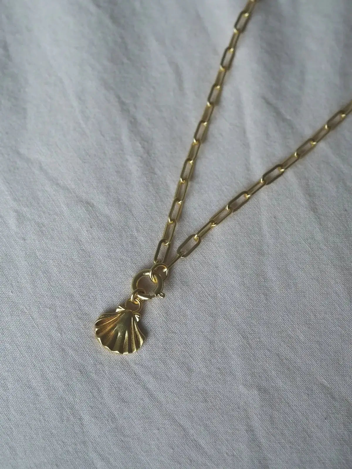 Clam Shell Gold Charm Necklace