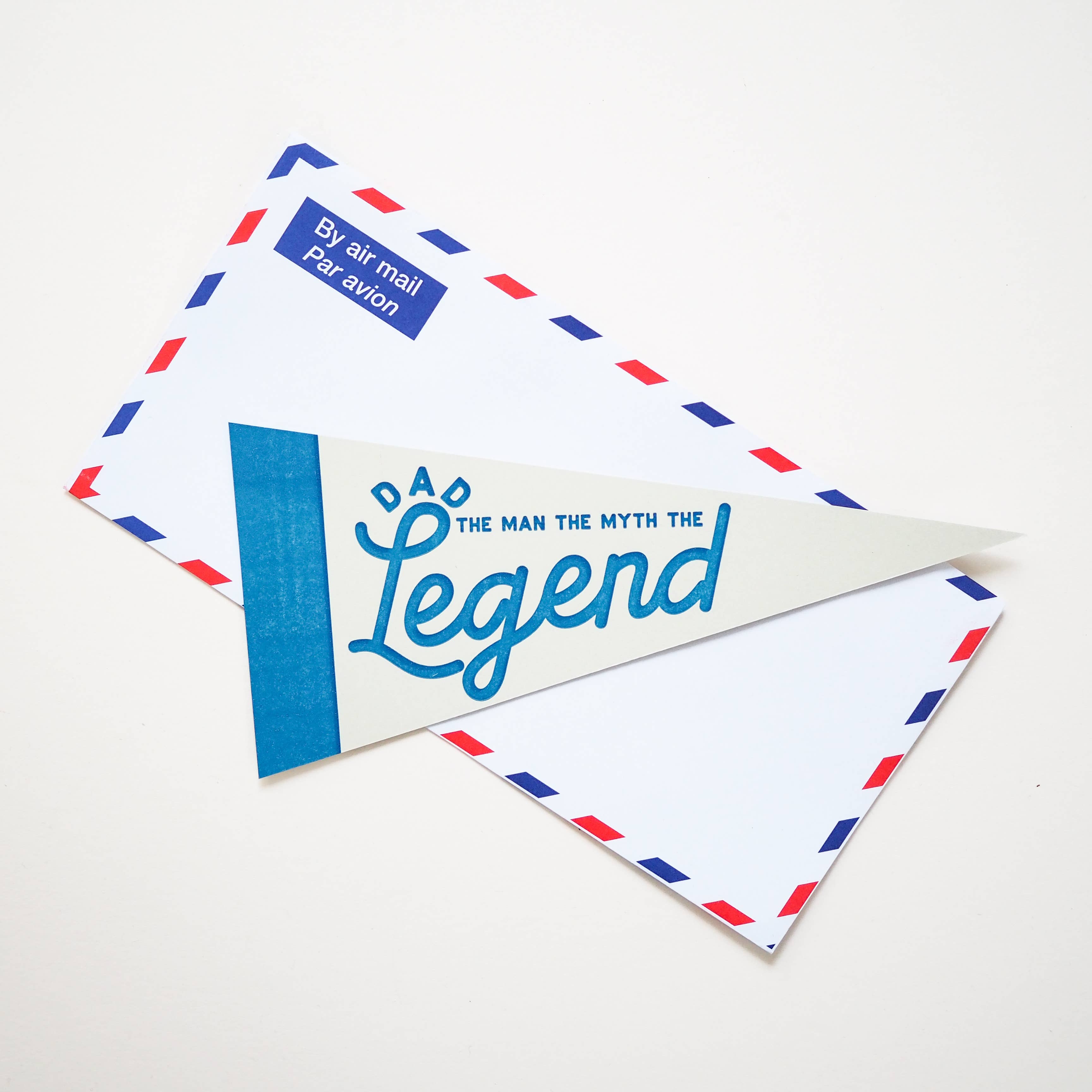 Dad the legend pennant card