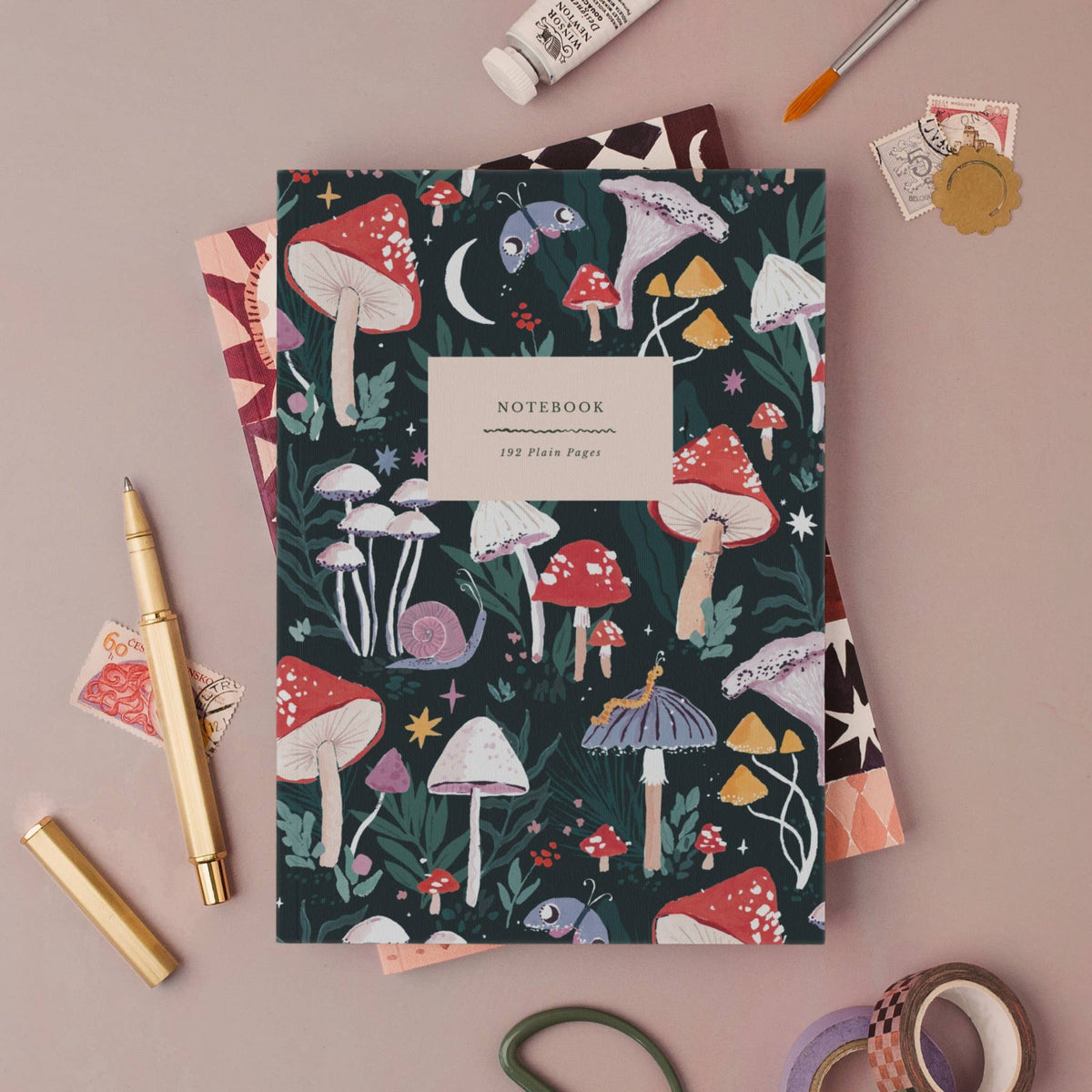 Mushrooms Notebook | Plain Page Journal | Notebooks