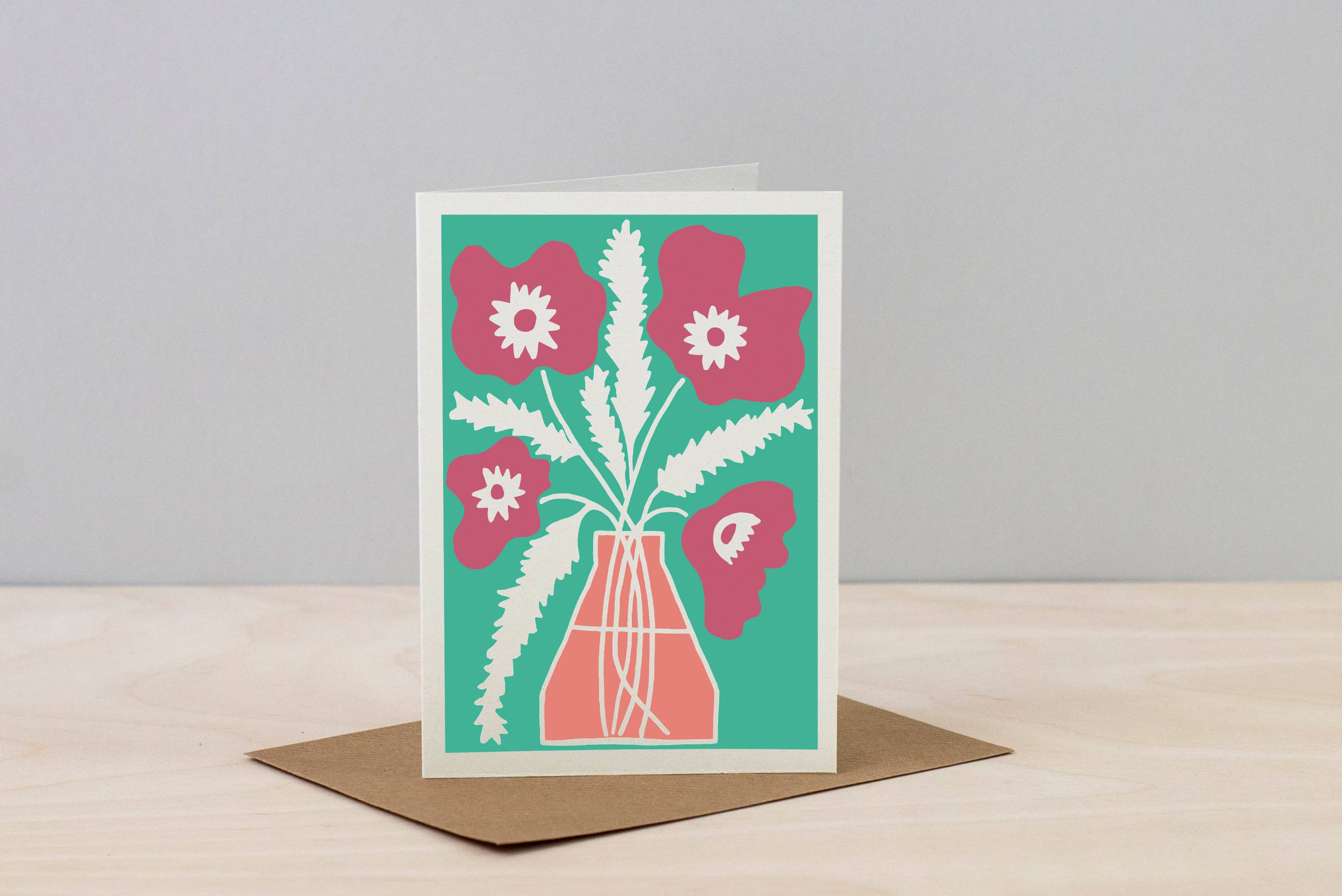 All Occasions Greetings Card- Vase- Poppy