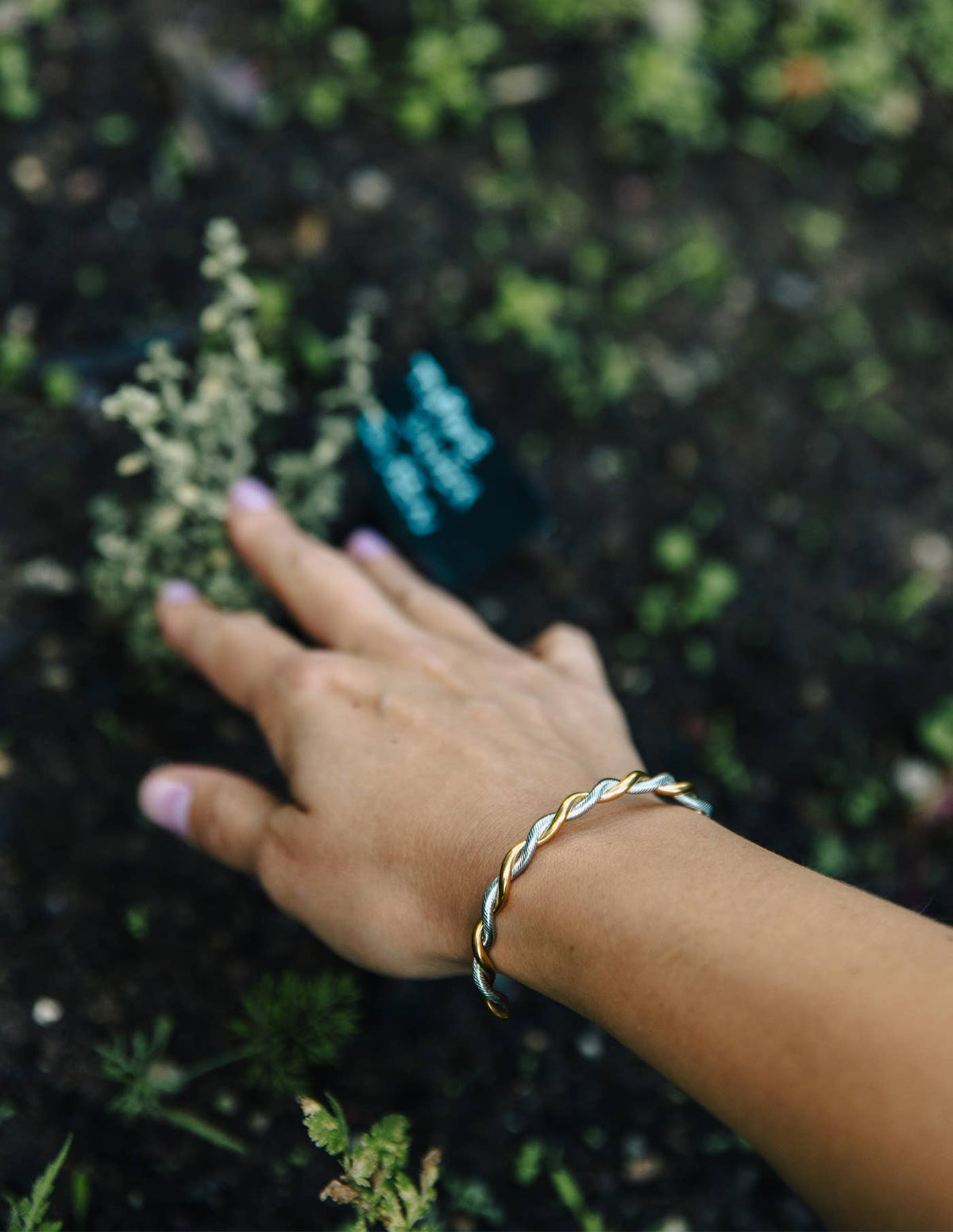 Silver Twist Cuff Bangle, Waterproof