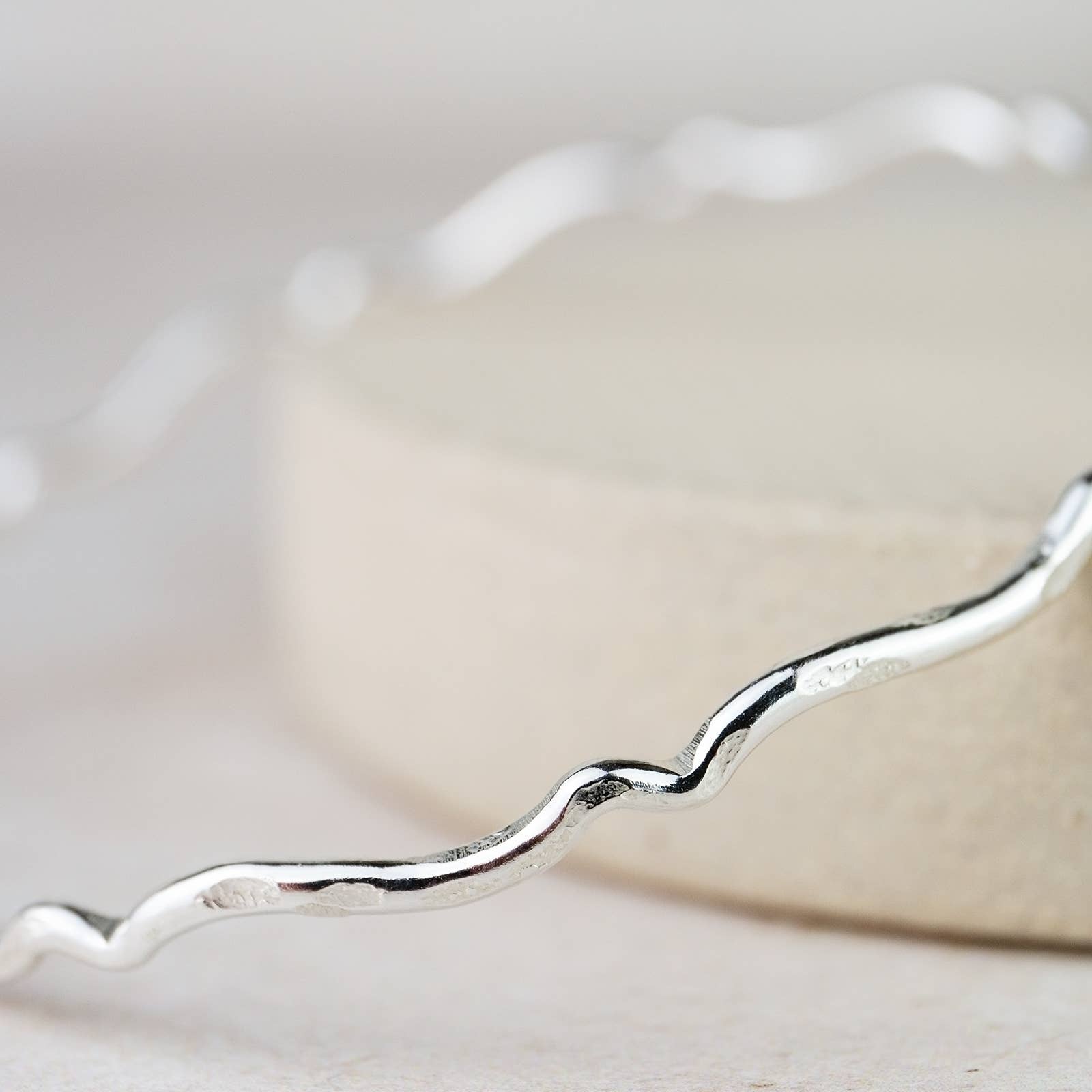Sterling Silver Geo Scroll Bangle: 6.5cm