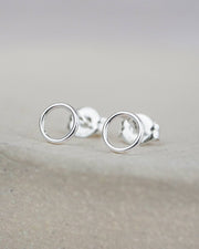 Sterling Silver Mini Studs - Geo Circle