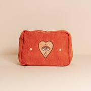 Corduroy Makeup Bag in Rust