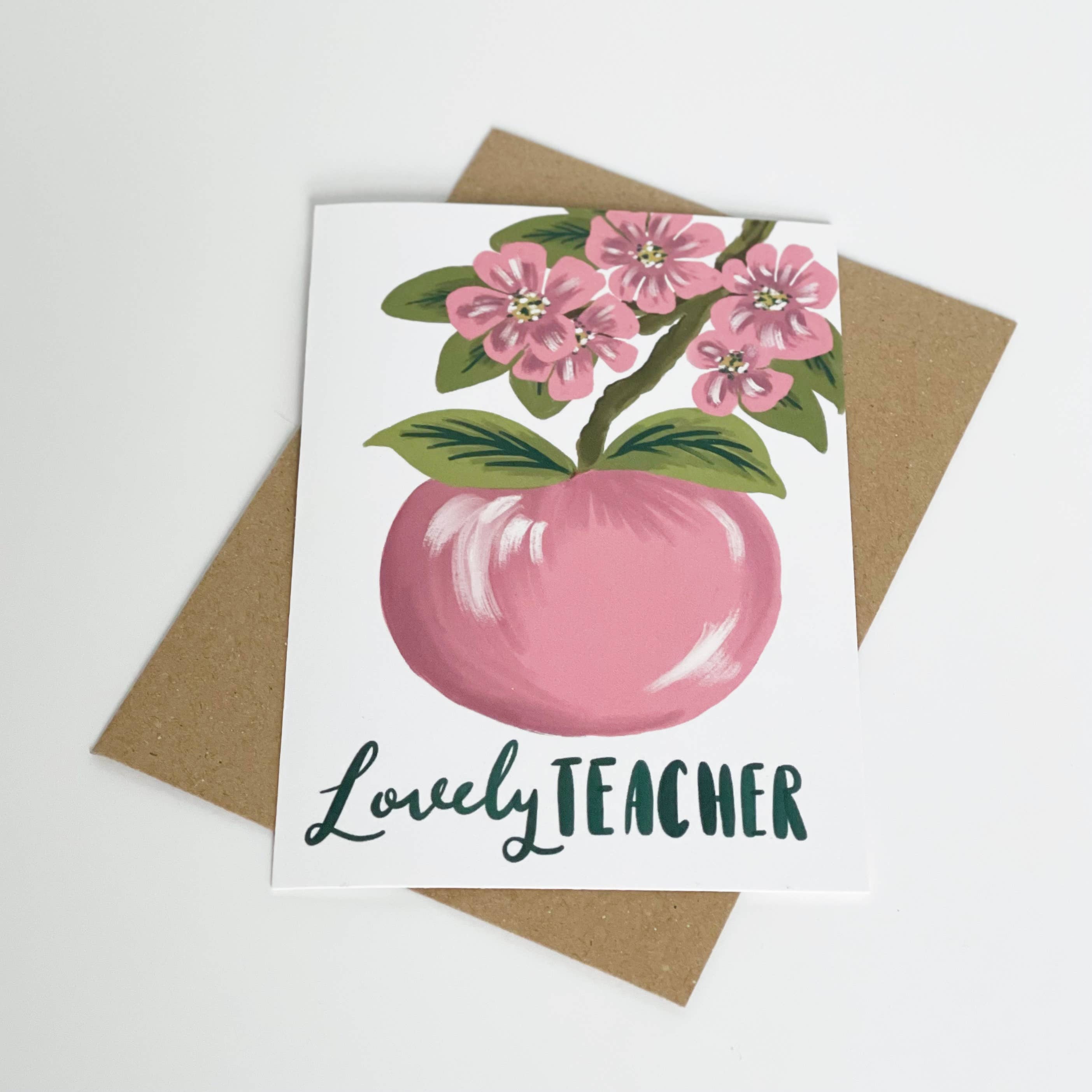 Lovely Teacher - Apple Blossom Card