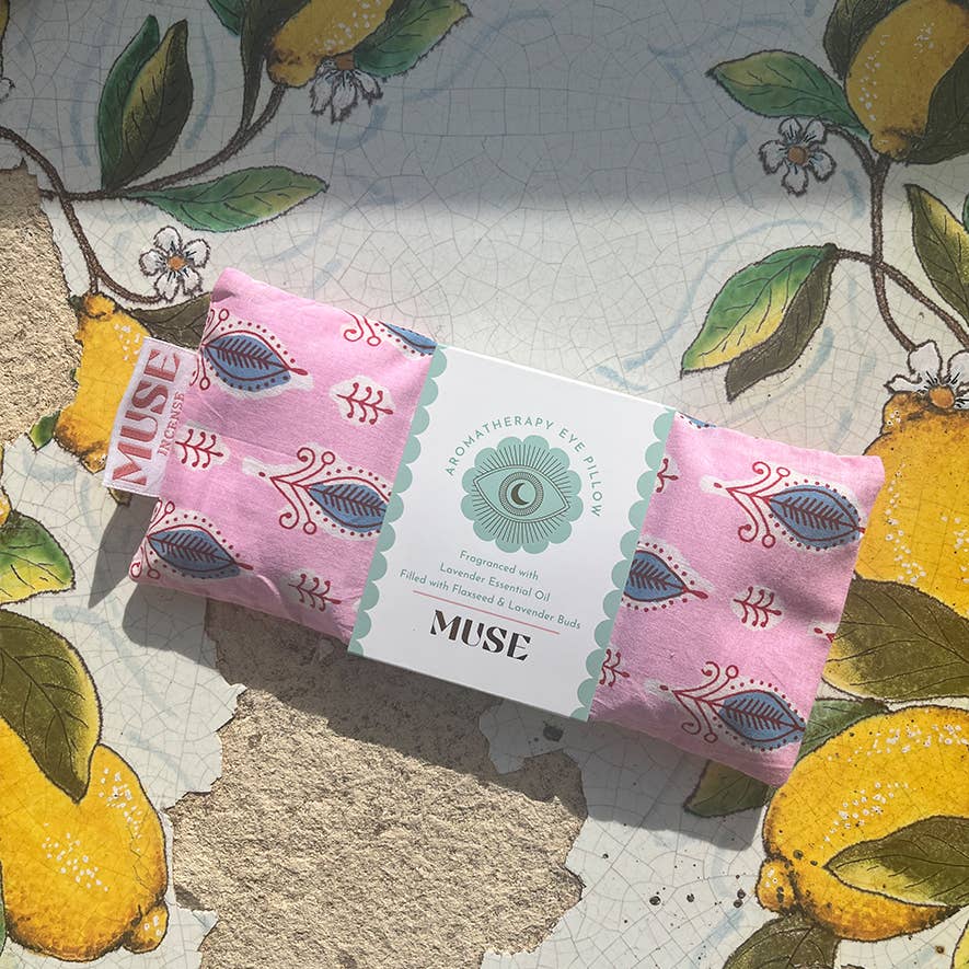 Eye Pillow Aromatherapy | Indian Block Print | Lavender: Grey