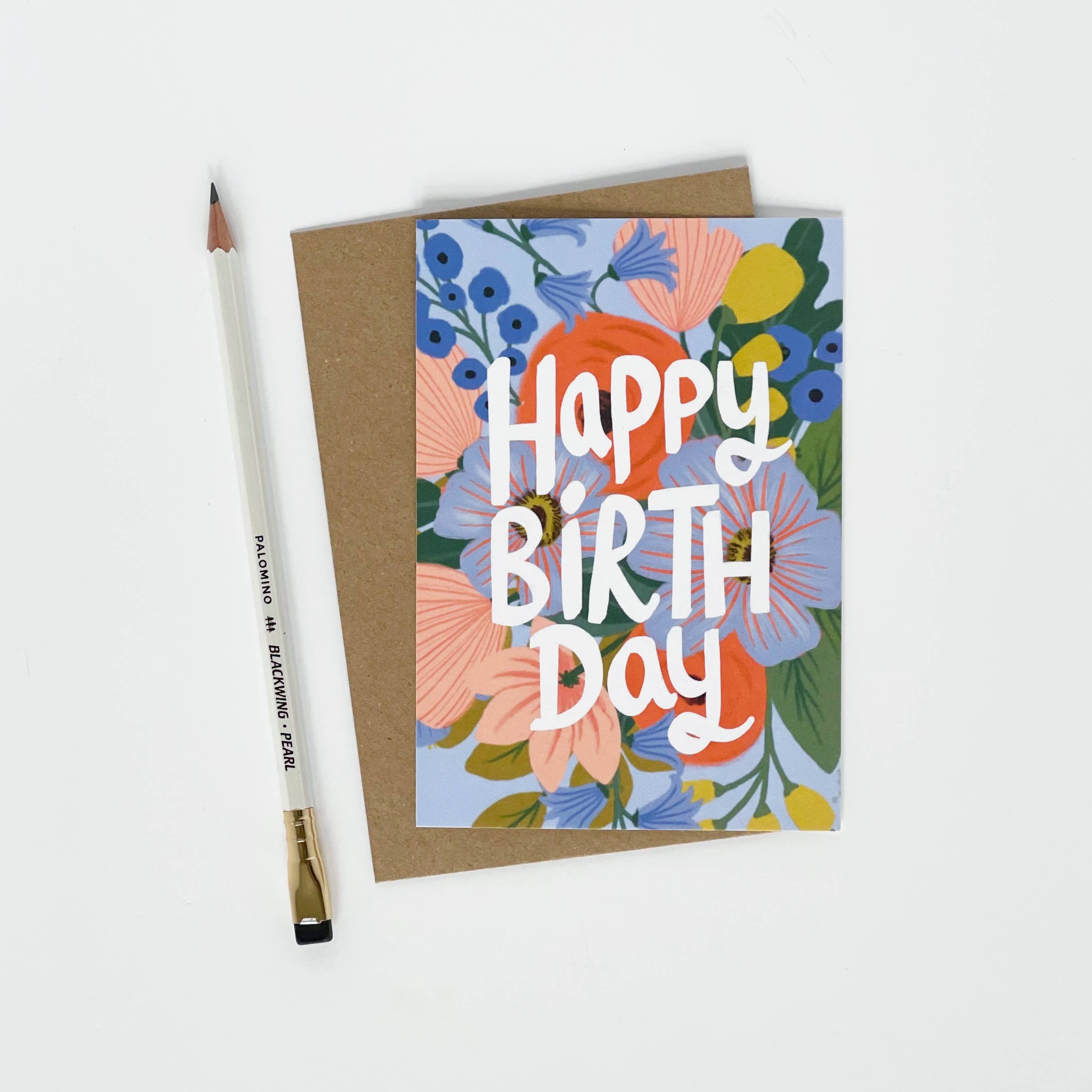 Happy Birthday - Colourful Blue Flowers