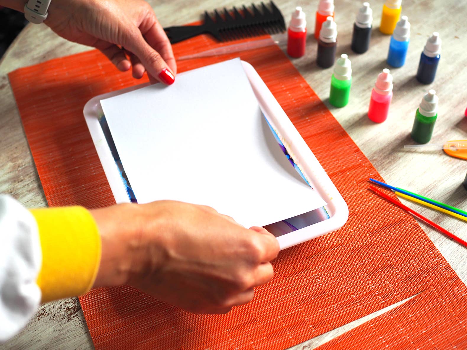 Marbling paint art Kit,  printing DIY craft kit
