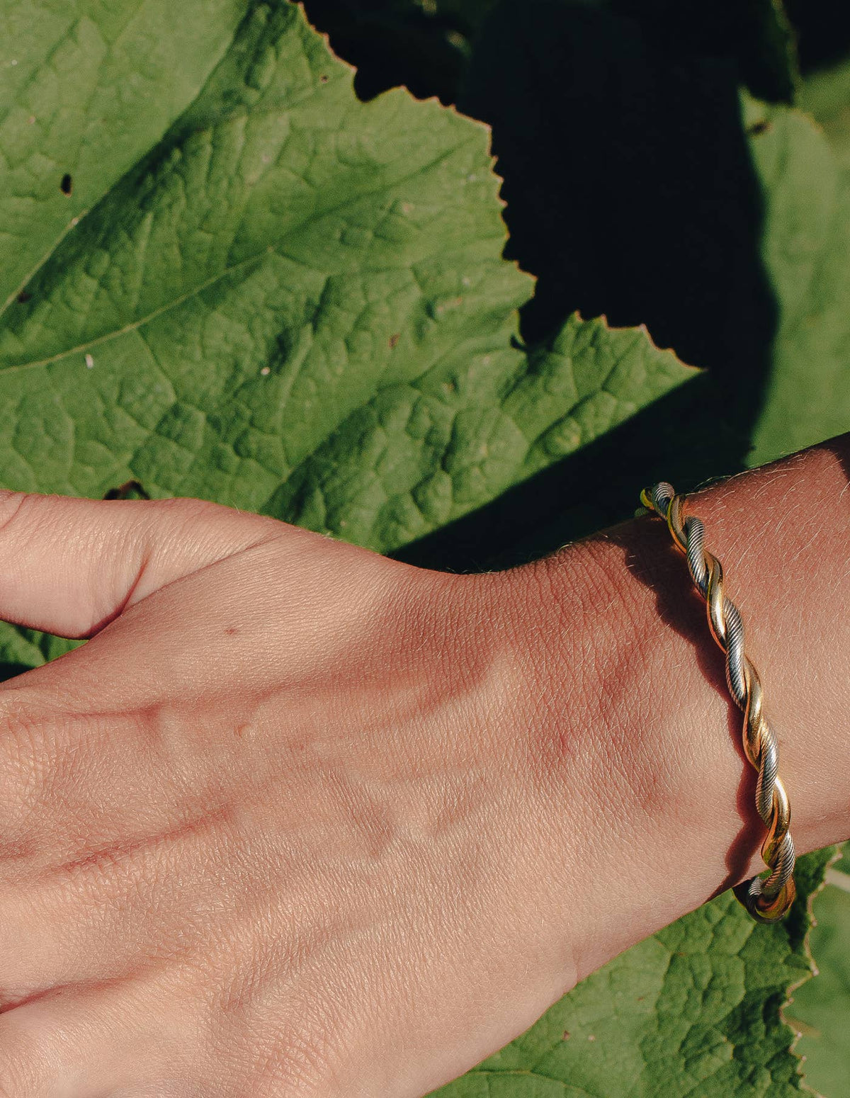Silver Twist Cuff Bangle, Waterproof