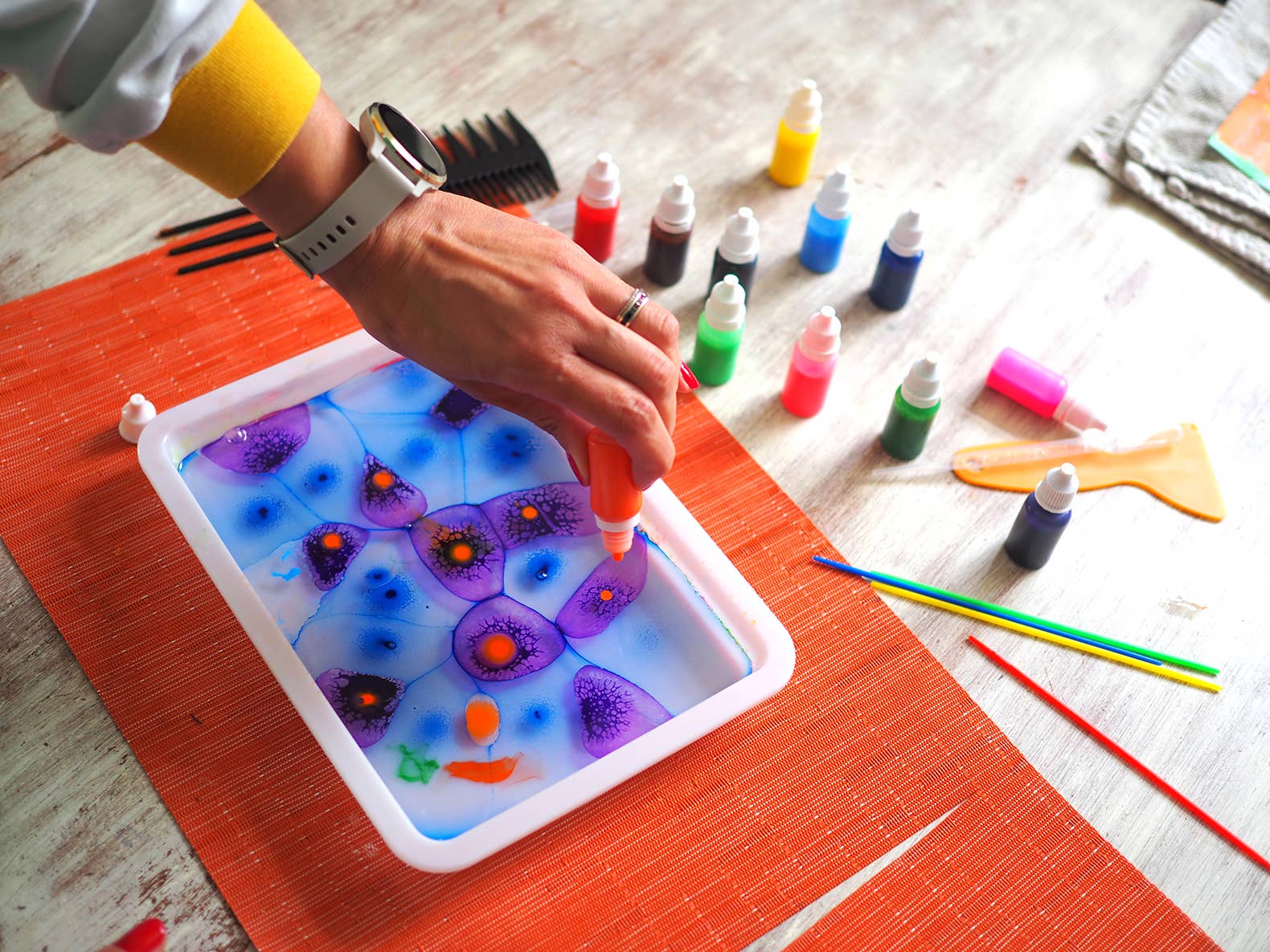 Marbling paint art Kit,  printing DIY craft kit